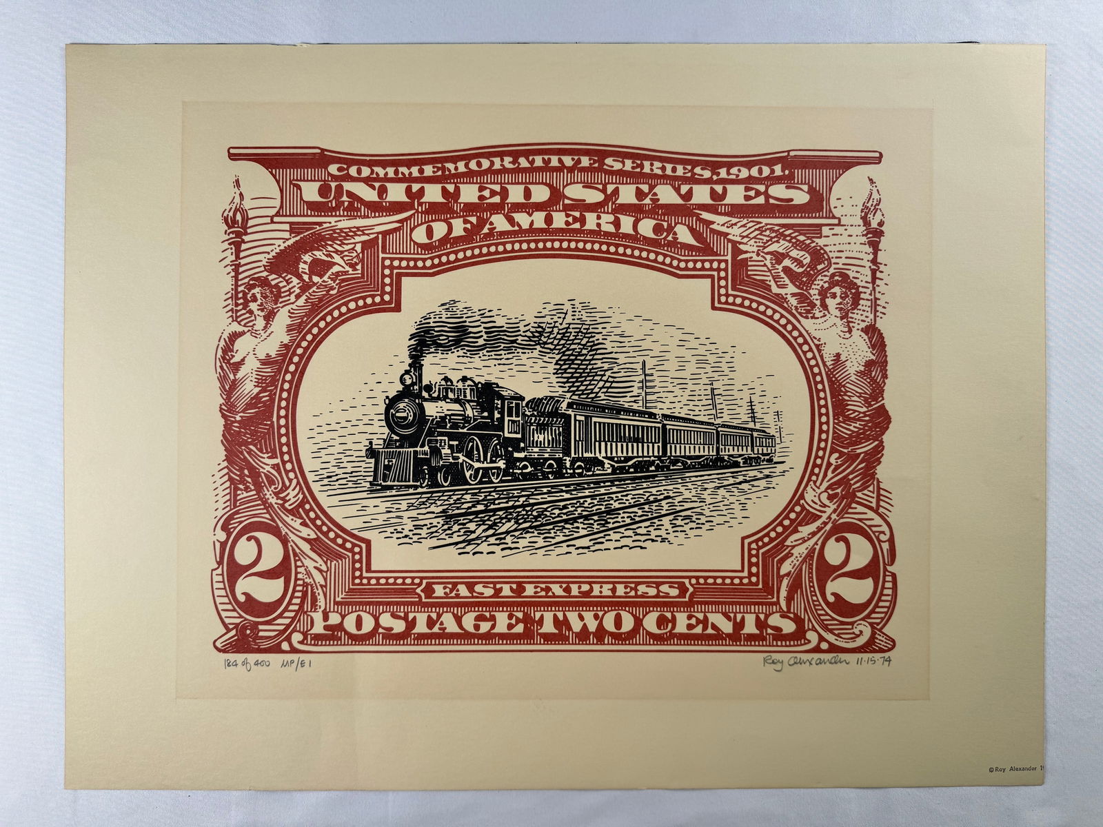 United States Postage Stamp Fast Express 1974 Signed Numbered by Roy Alexander 184/400 (1 of 6)