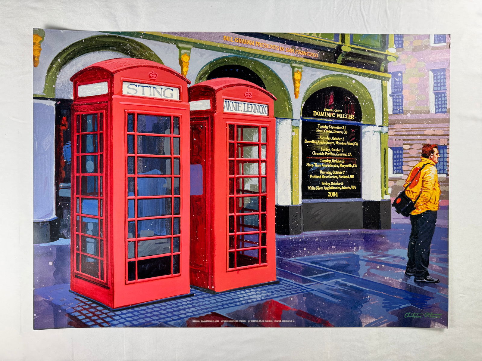 Sting Annie Lennox 2004 Tour Bill Graham Presents Concert Poster: Concert poster featuring Sting and Annie Lennox with 2004 tour dates. Presented by Bill Graham Presents.