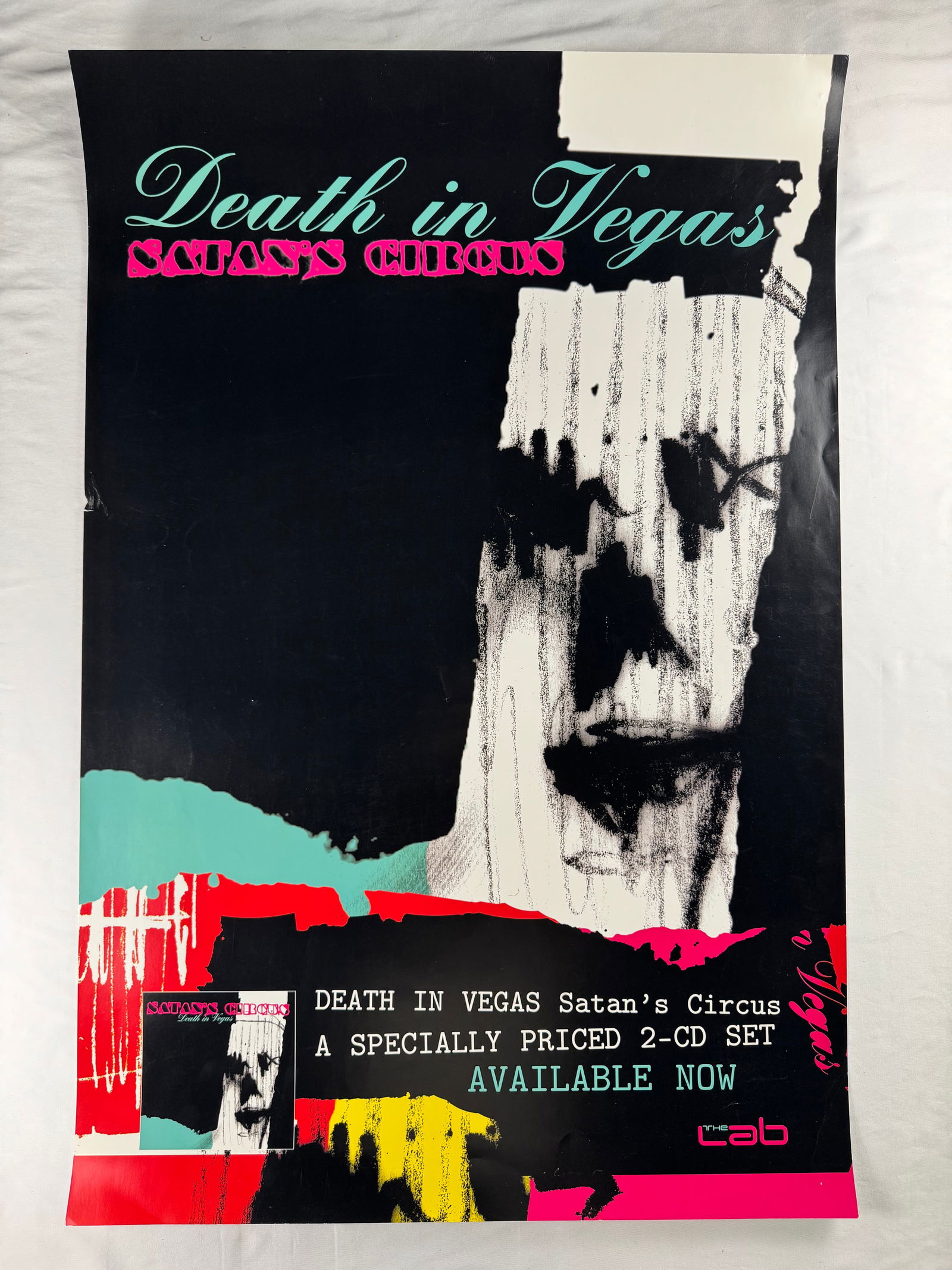 Death in Vegas Satan’s Circus Promotional Poster: Promotional poster for Death in Vegas album Satan’s Circus. Poster advertises a specially priced 2-CD set release.