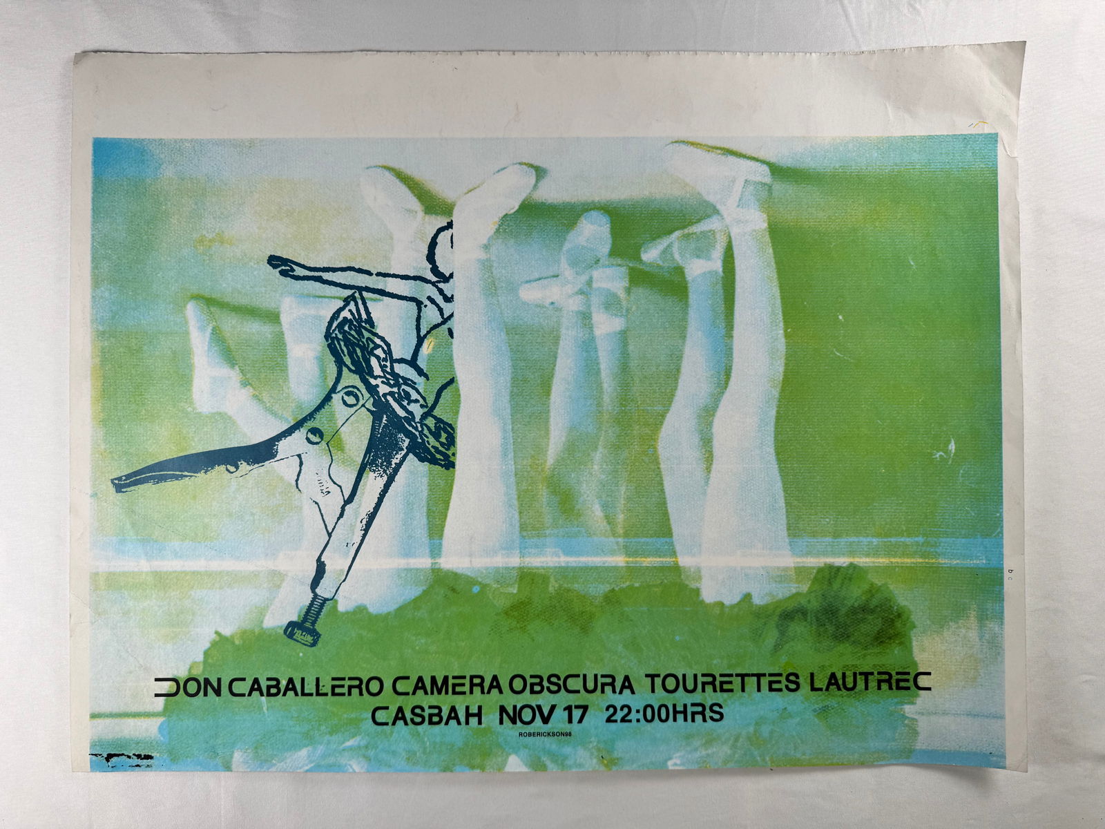 Don Caballero Camera Obscura Casbah November 17 Concert Poster: Concert poster for Don Caballero with Camera Obscura and Tourettes Lautrec. Event took place November 17 at the Casbah.