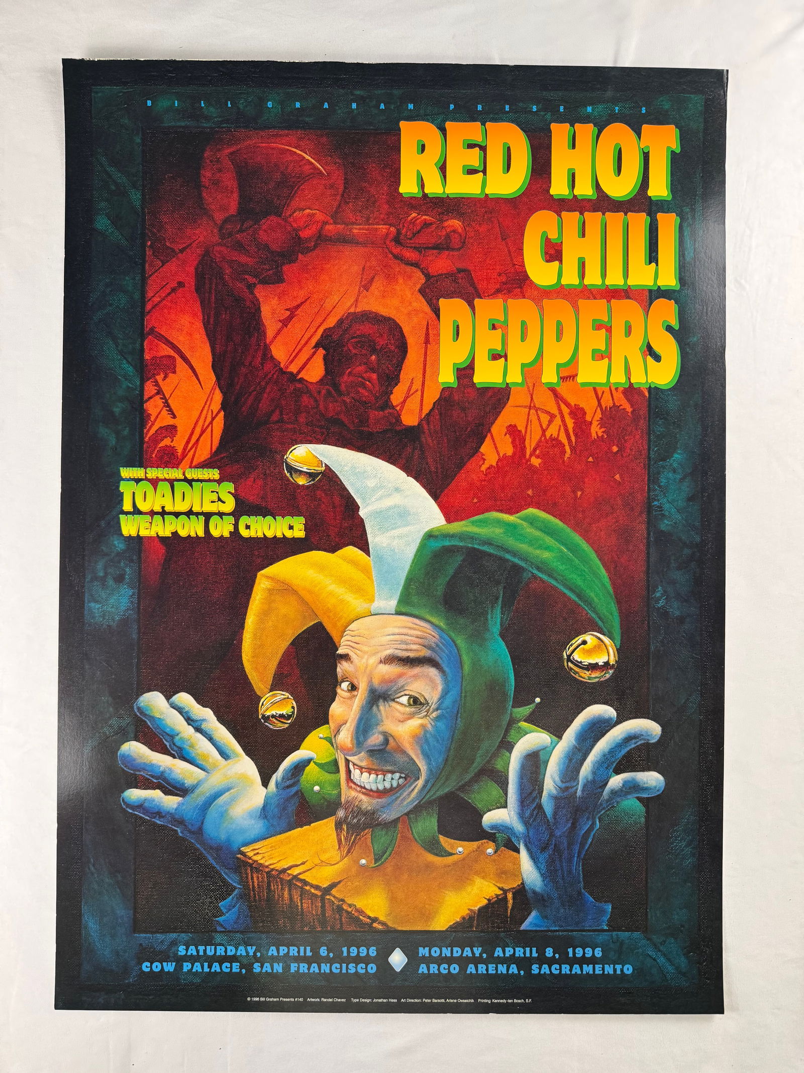 Red Hot Chili Peppers Cow Palace ARCO Arena 1996 Bill Graham Poster (1 of 4)