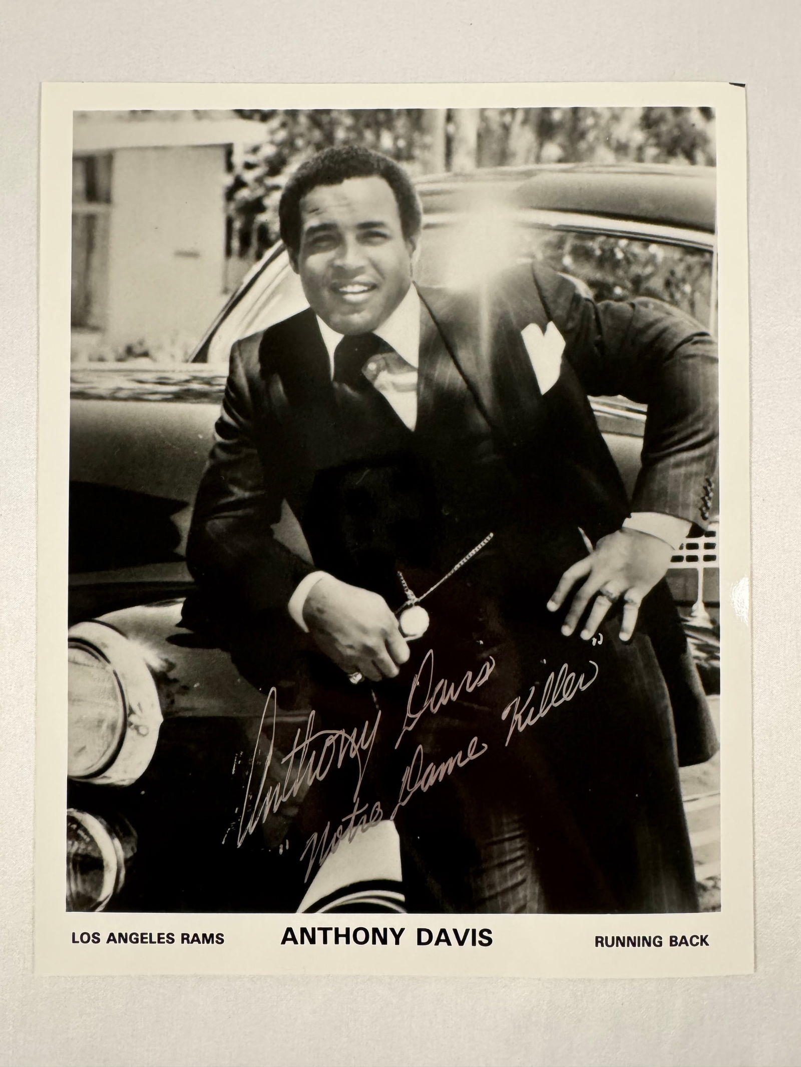 Anthony Davis Autograph, 9"x11.5 Los Angeles Rams Running Back: Note: we do not authenticate.