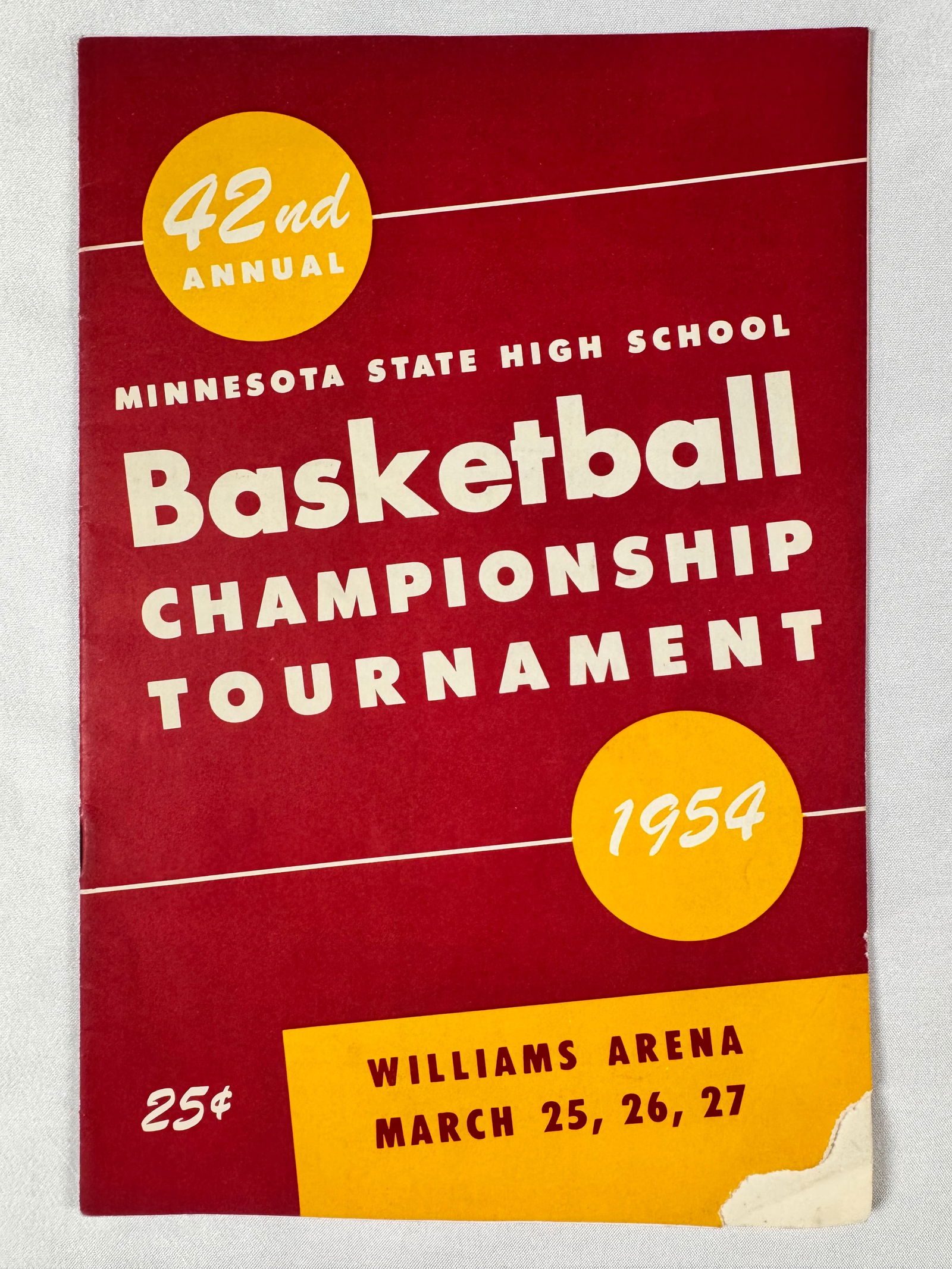 Minnesota State High School Basketball Championship 1954 Tournament Book Magazine Program: Vintage Basketball Publication