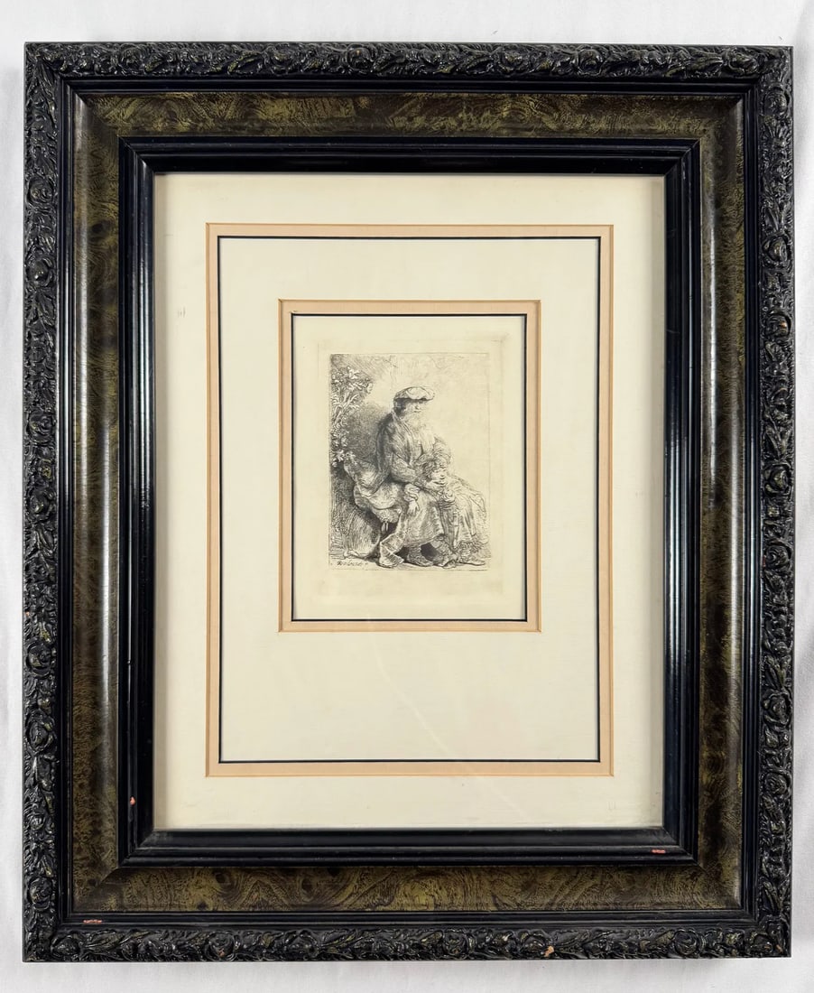 After Rembrandt Harmenszoon Van Rijn (1606-1669) Etching No 33 Armand Durand 1880 Original Framed (1 of 6)