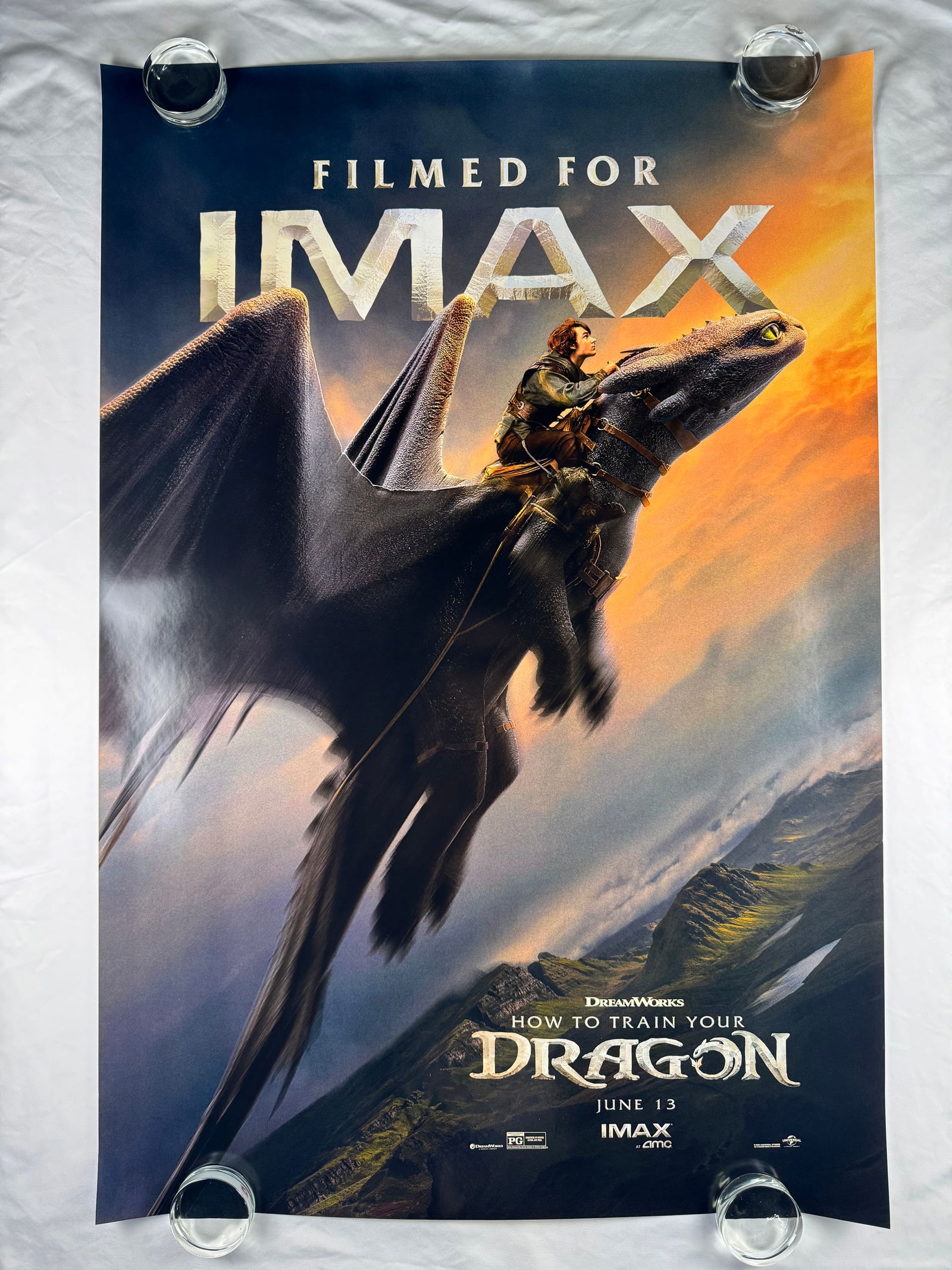How to Train Your Dragon 2025 Original One Sheet Teaser Poster 27x40": How to Train Your Dragon is a 2025 American fantasy adventure film and a live-action remake of the 2010 animated film, which itself is loosely based on the 2003 novel by Cressida Cowell. Produced by U
