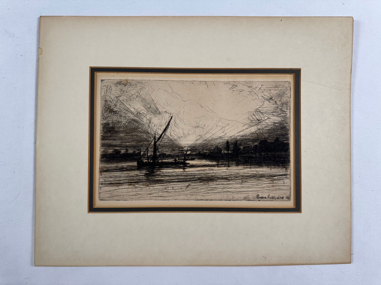 Sunset on the Thames by Sir Francis Seymour Haden 9x6 (15) (1 of 5)