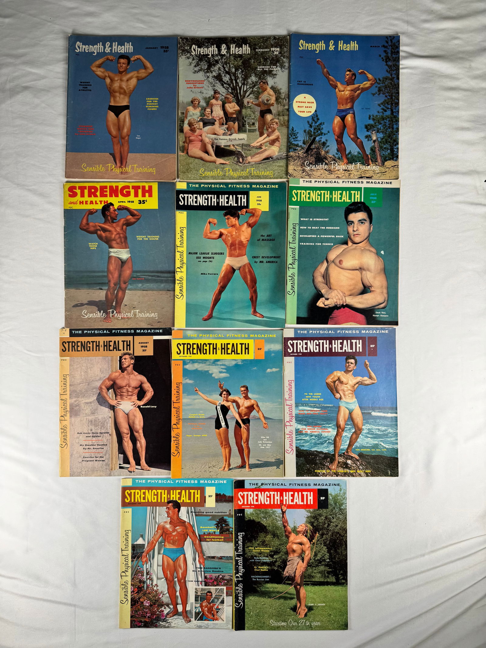 Lot of 11 Strength & Health Magazines 1958 – Gay Interest Photography (1 of 12)