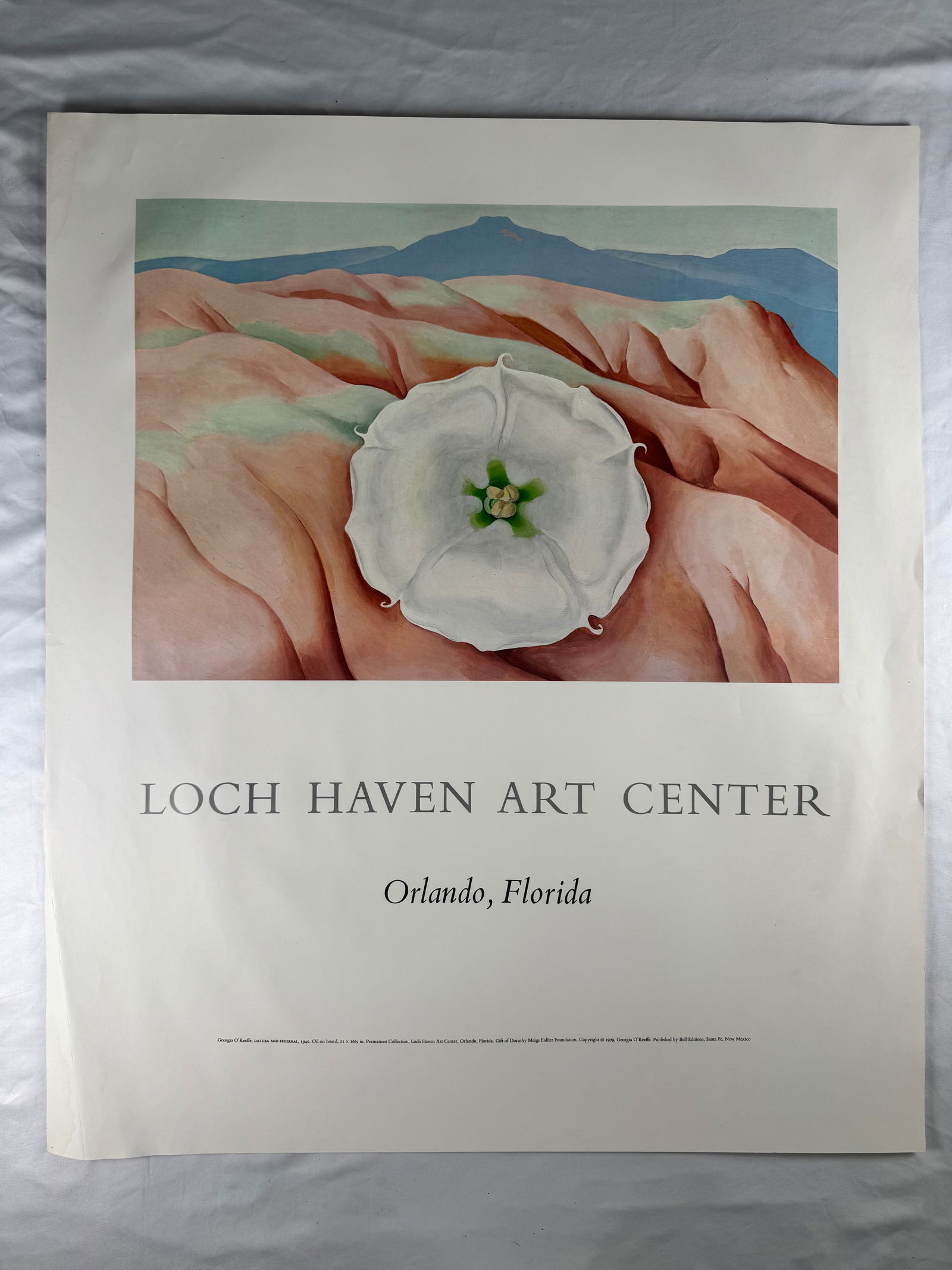 Georgia O’Keeffe Loch Haven Art Center Poster: Poster featuring artwork by Georgia O’Keeffe issued for the Loch Haven Art Center in Orlando, Florida. Produced for an institutional exhibition or program.
