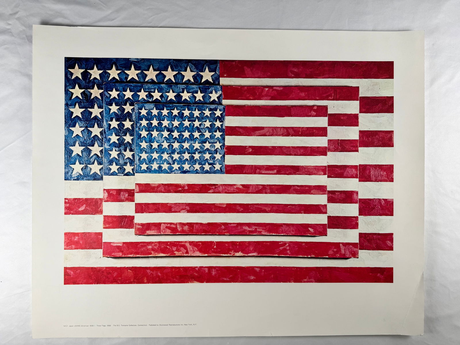 Jasper Johns Three Flags Poster 1958 (1 of 5)