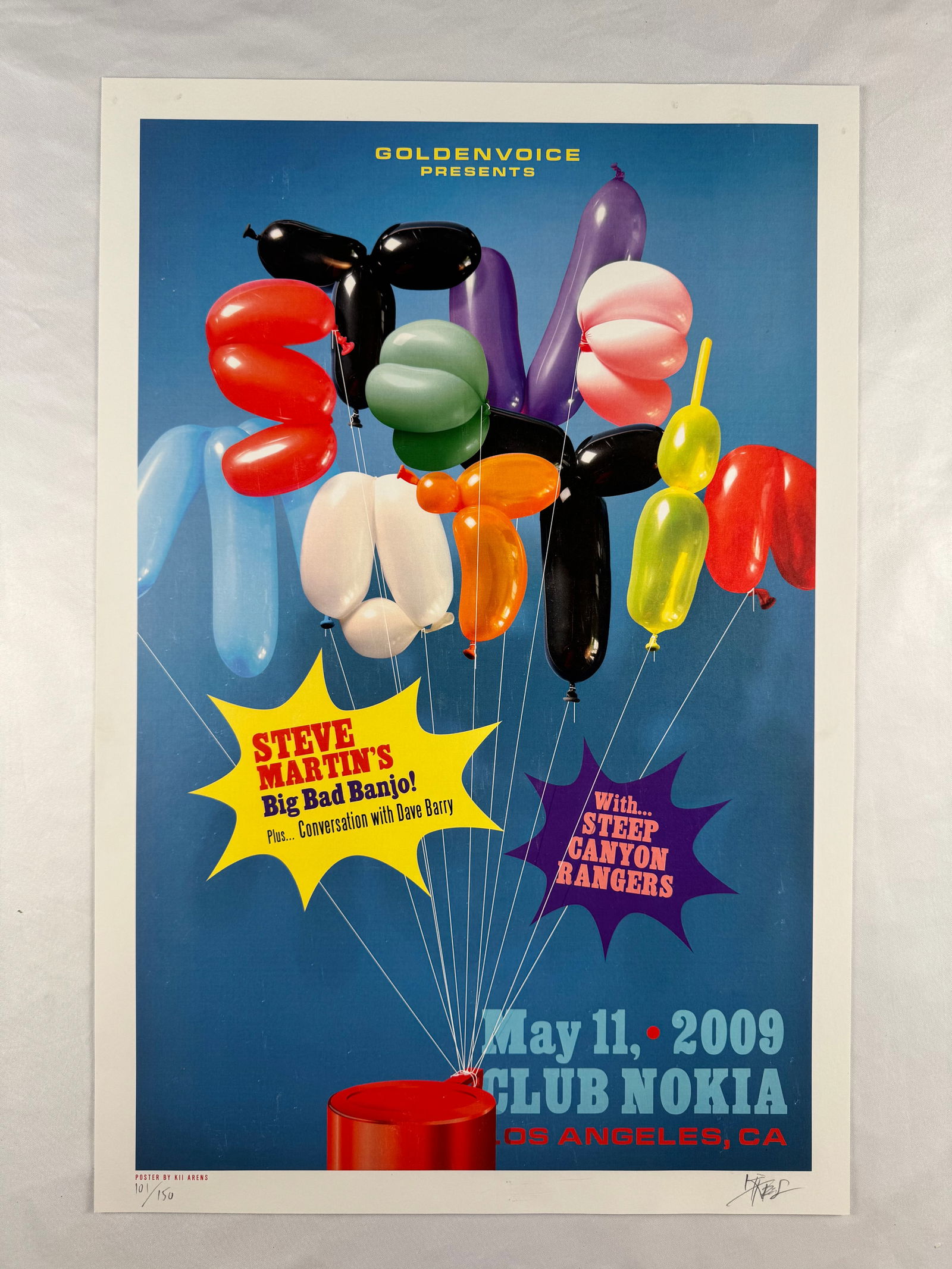 Kii Arens Steve Martin Big Bad Banjo Club Nokia Signed Poster (2009), 101/150 (1 of 5)