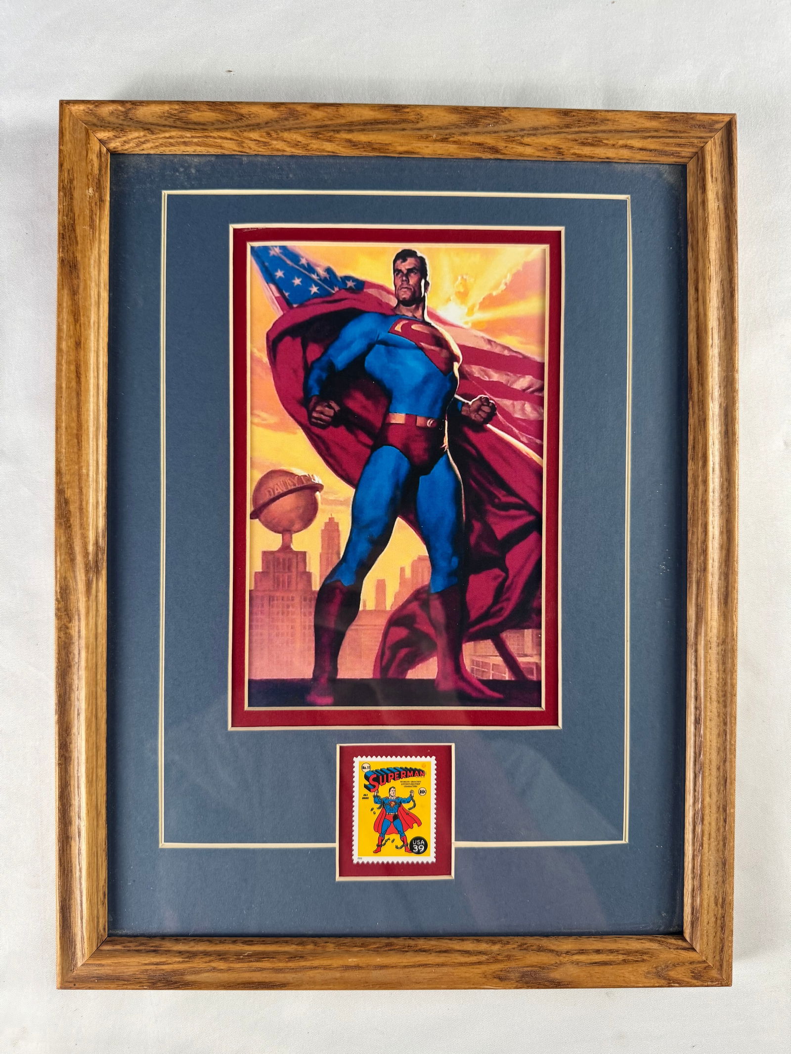 Superman Comic Art with USPS Stamp Framed Display (1938 / 1978) (1 of 4)