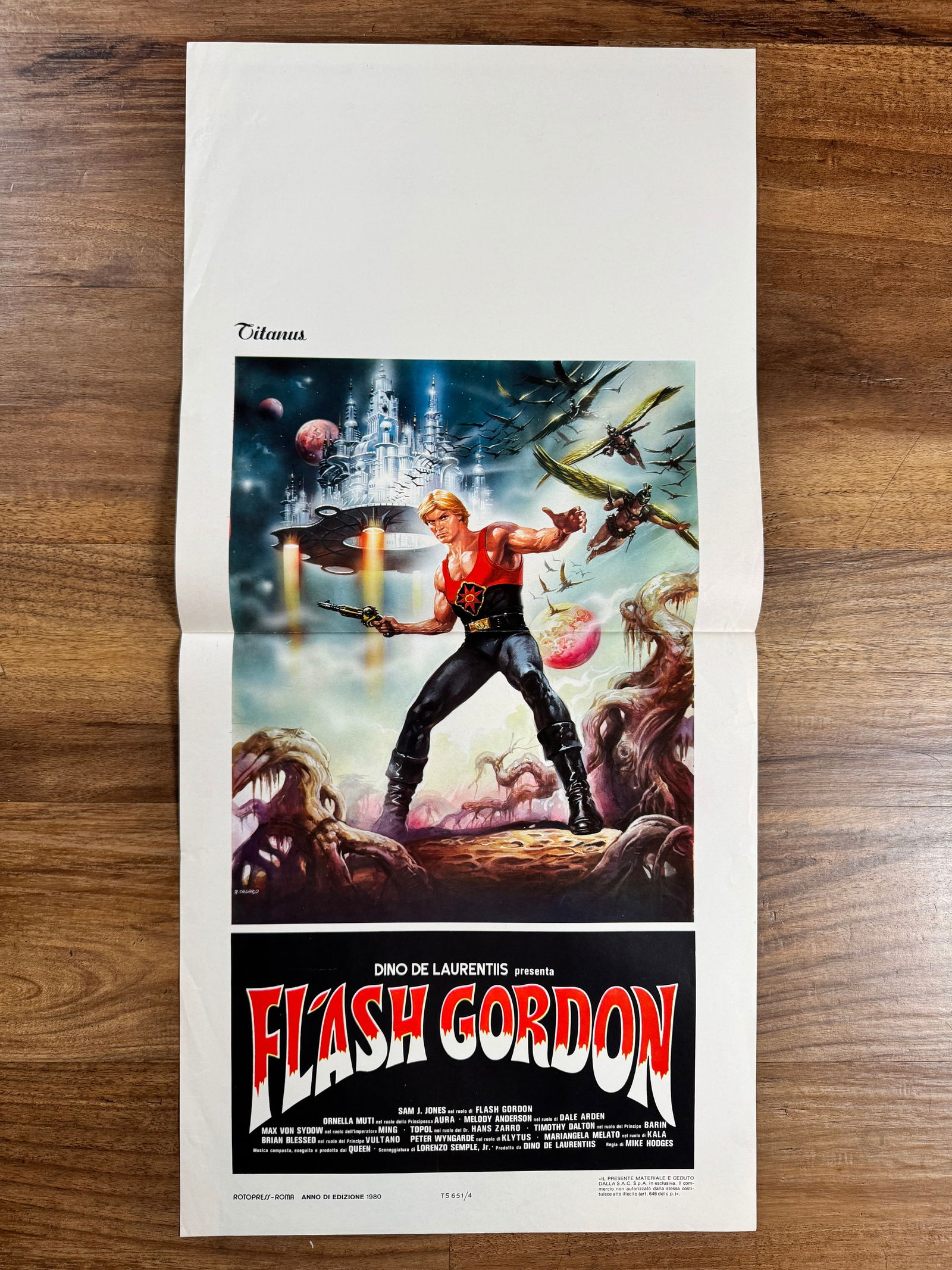 Flash Gordon 1980 Italian Locandino Folded Movie Poster 13"x27.5" (1 of 4)
