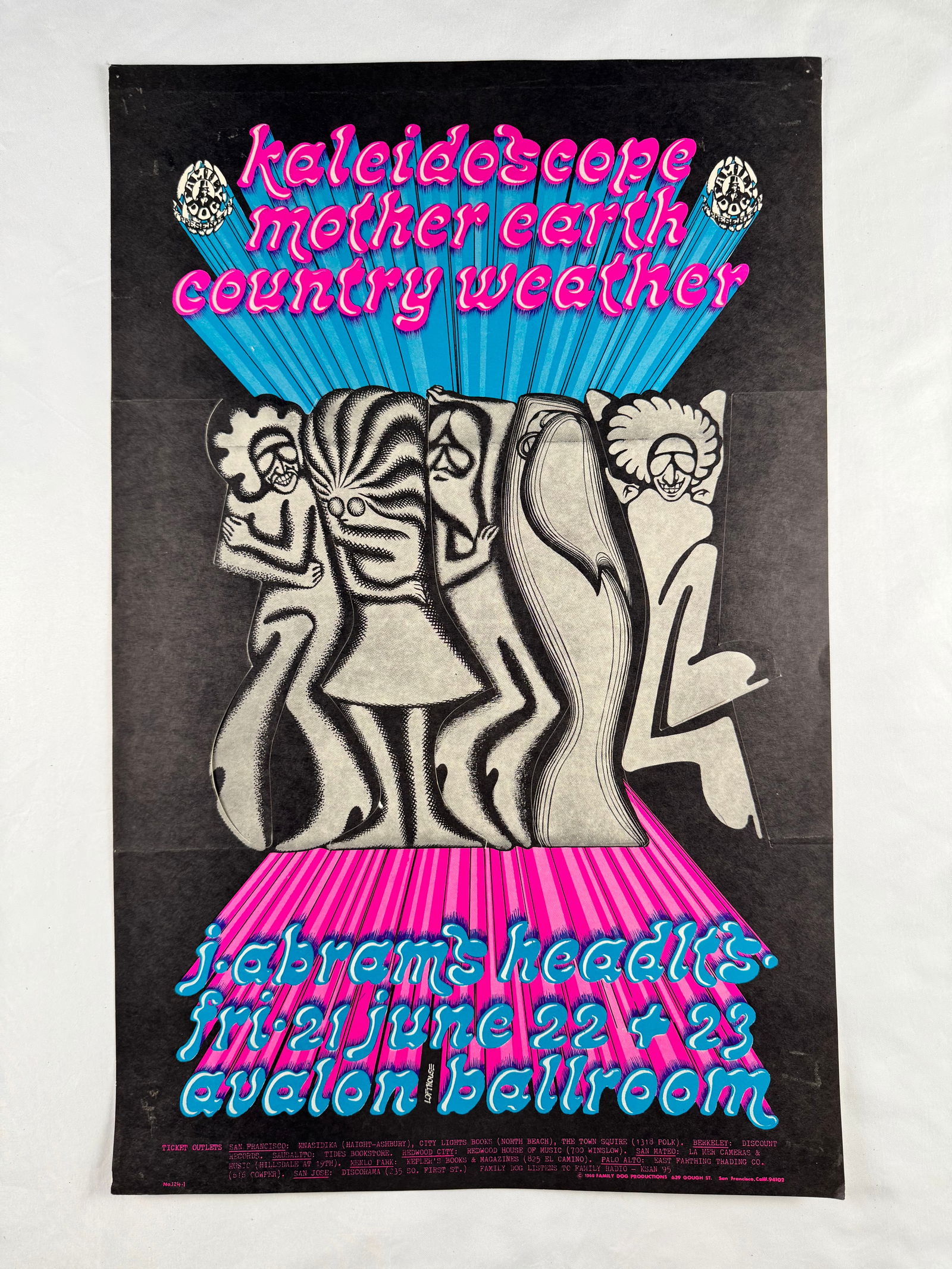 Stanley Mouse Kaleidoscope Mother Earth Avalon Ballroom Poster 1966 2nd Printing (1 of 7)