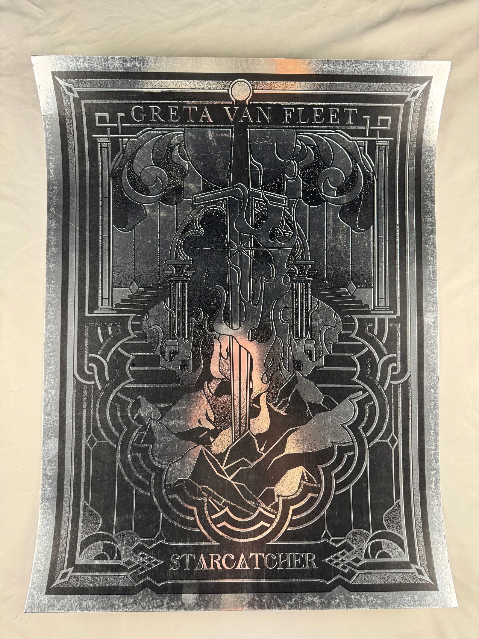 Greta Van Fleet Starcatcher Tour Poster 2023: Concert poster for Greta Van Fleet titled Starcatcher. Produced in 2023.