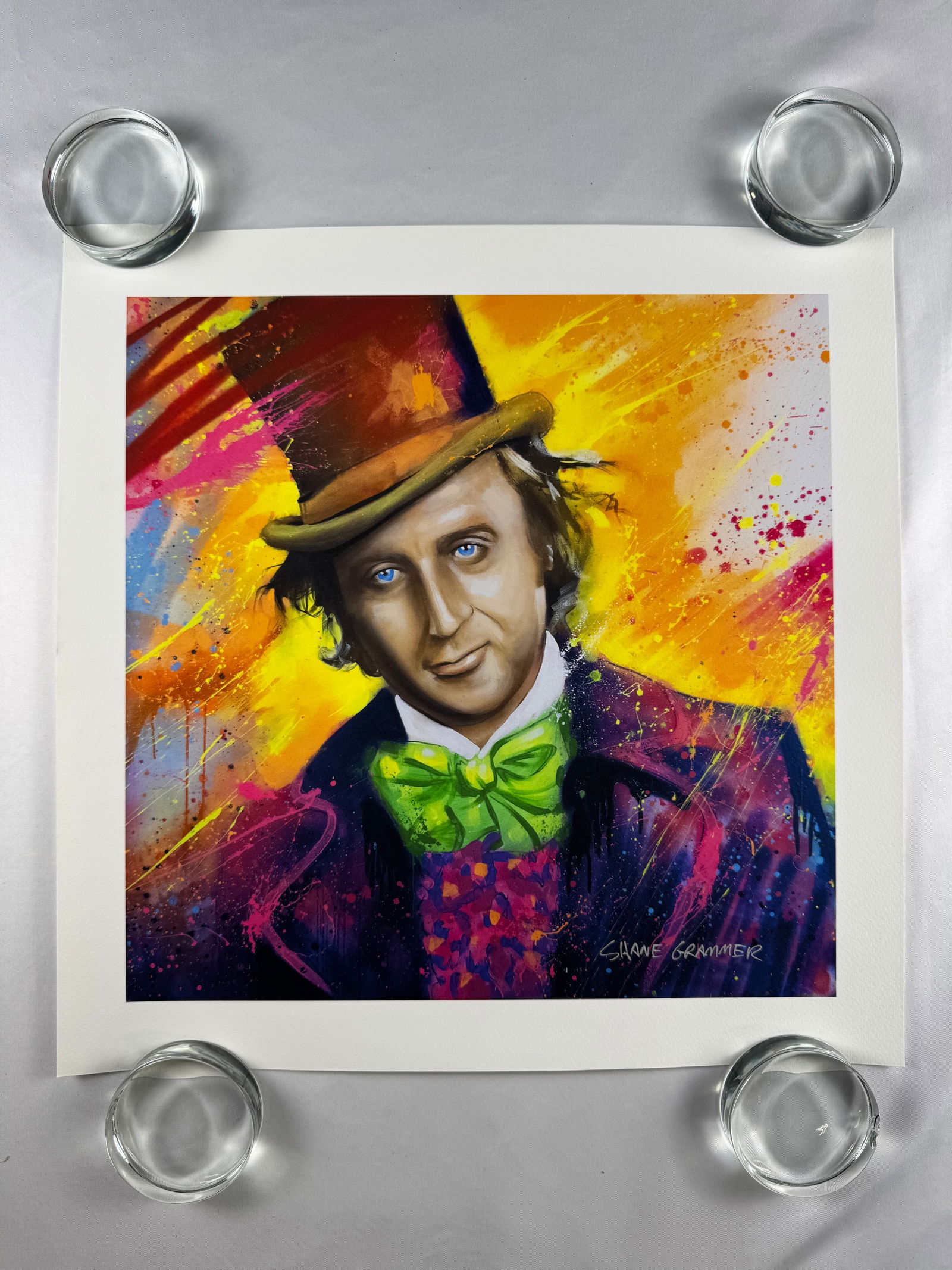 Shane Grammer Willy Wonka Gene Wilder Portrait Mixed Media 15 x 15 (1 of 3)