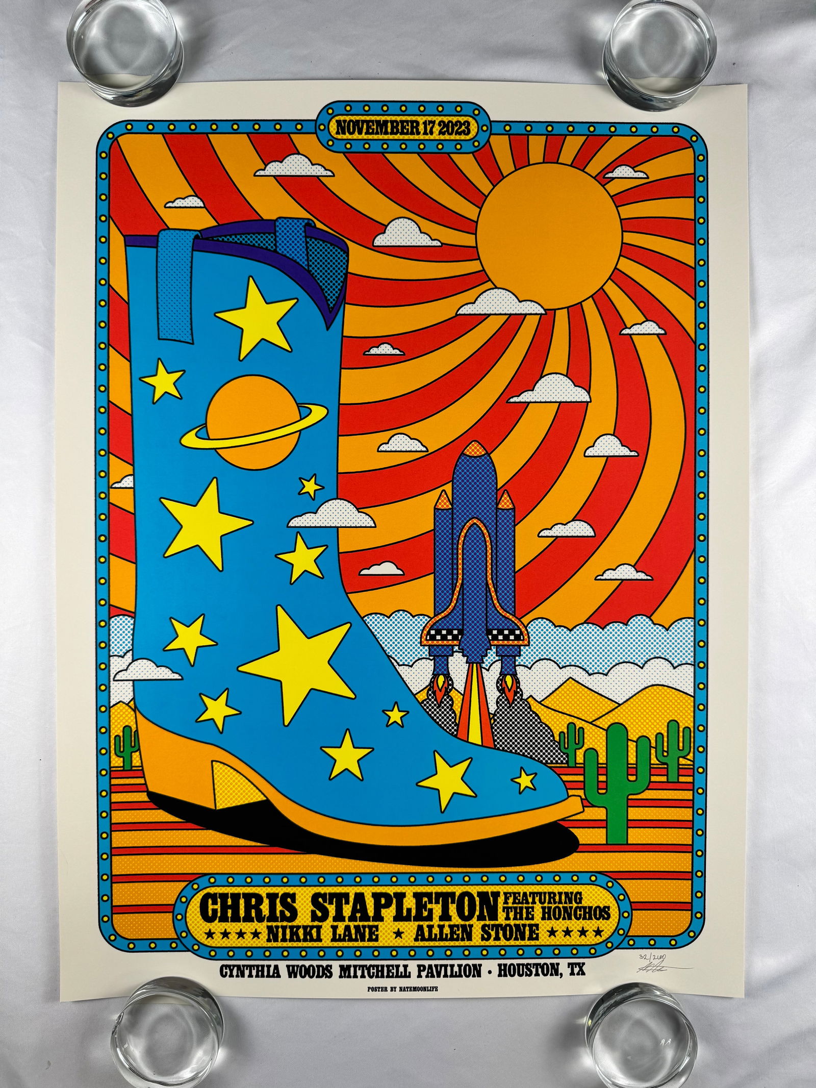 Chris Stapleton Nikki Lane Houston Concert Poster 2023 (1 of 5)