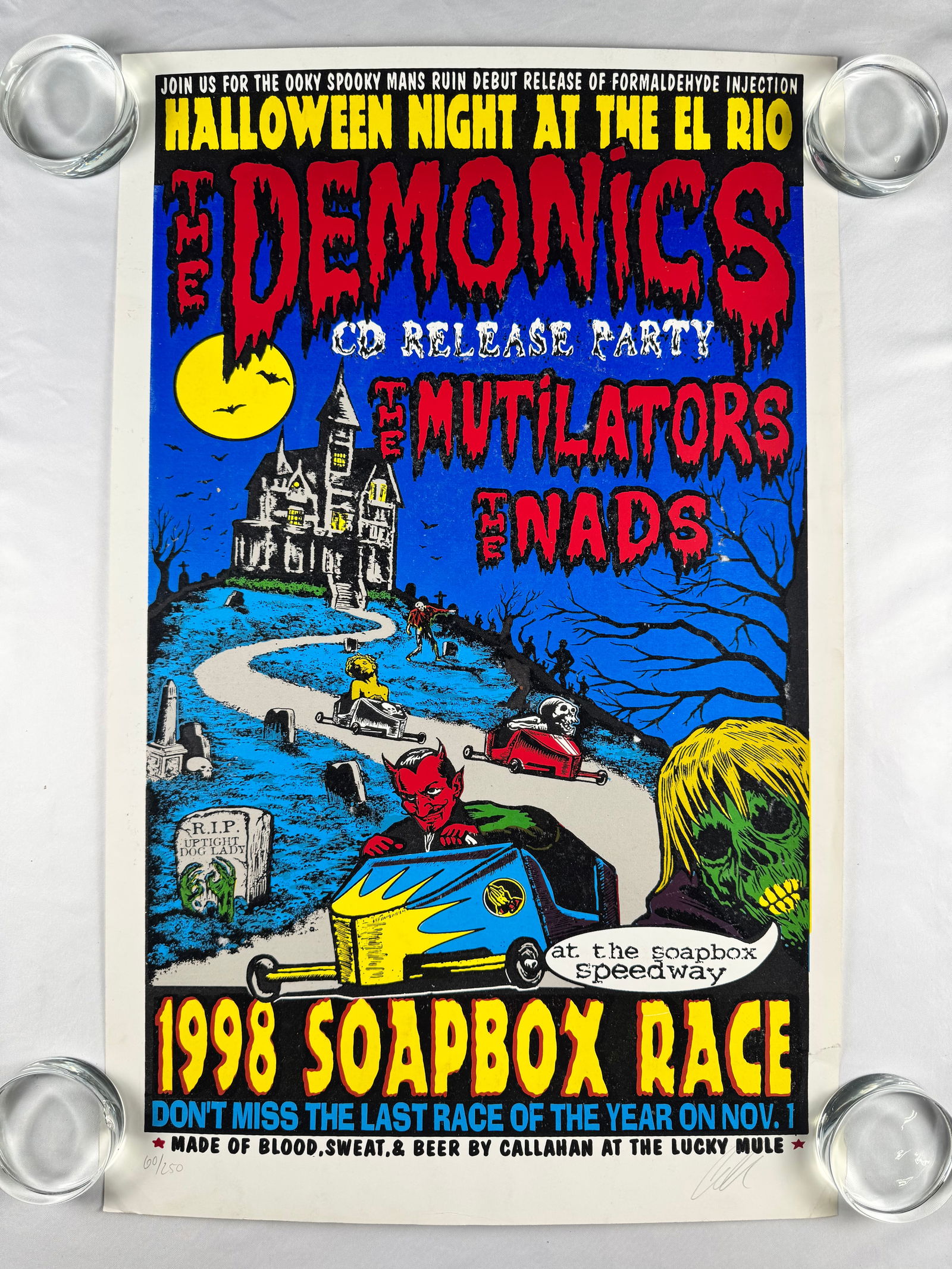 The Demonics The Mutilators The Nads Soapbox Race Poster 1998 Signed by Courtney Callahan (1 of 6)