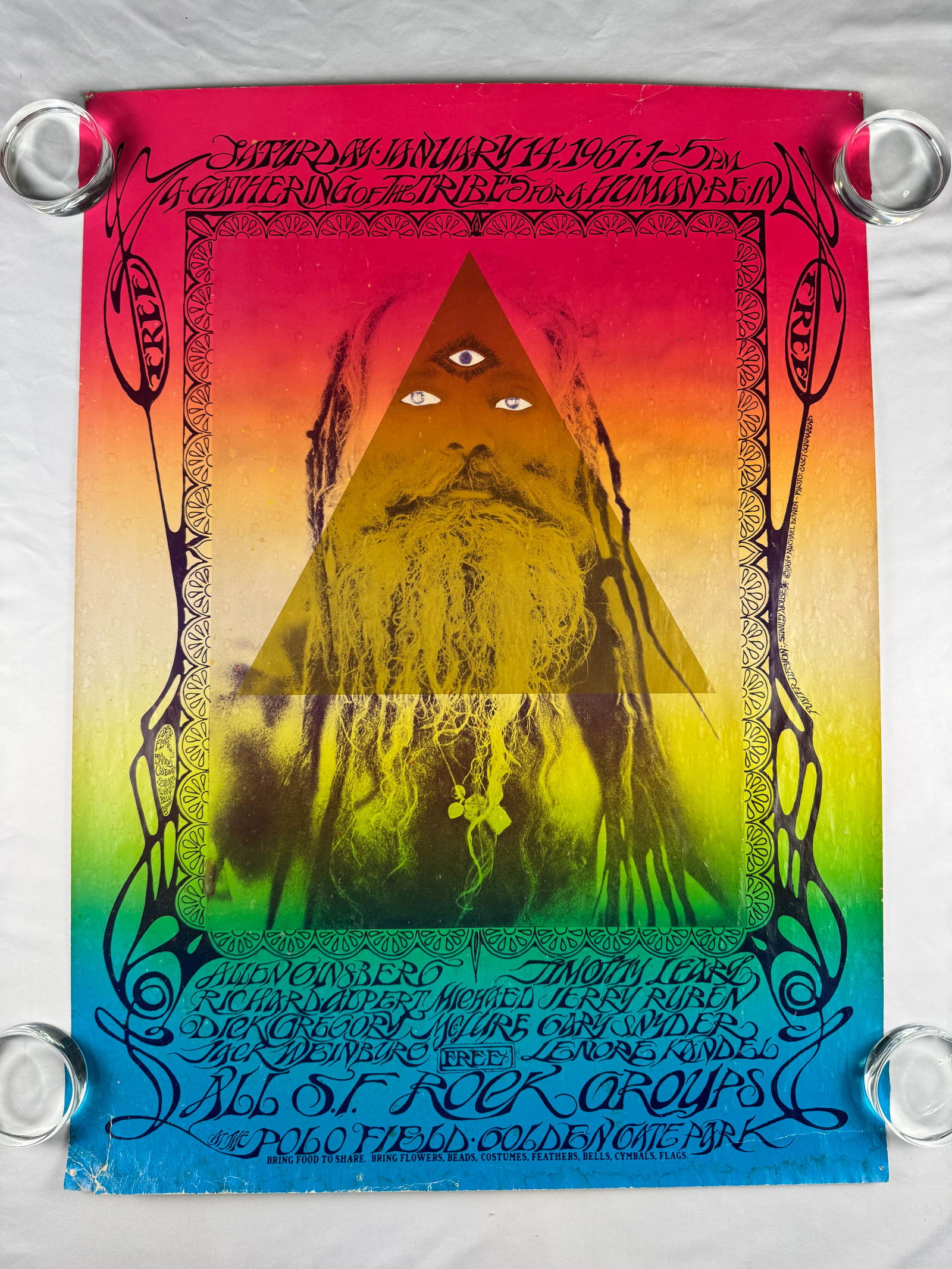 A Gathering of the Tribe Golden Gate Park Rock Poster 1967 2nd Printing (1 of 3)