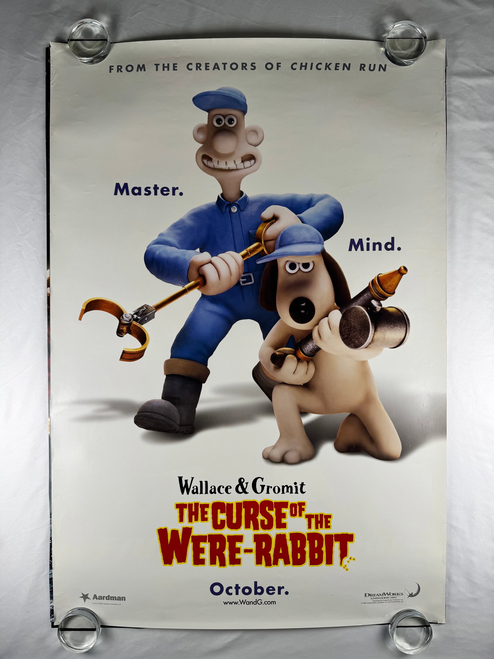 Wallace and Gromit Curse of the Were Rabbit Original One Sheet Movie Poster 27"x40" 2005 (1 of 8)