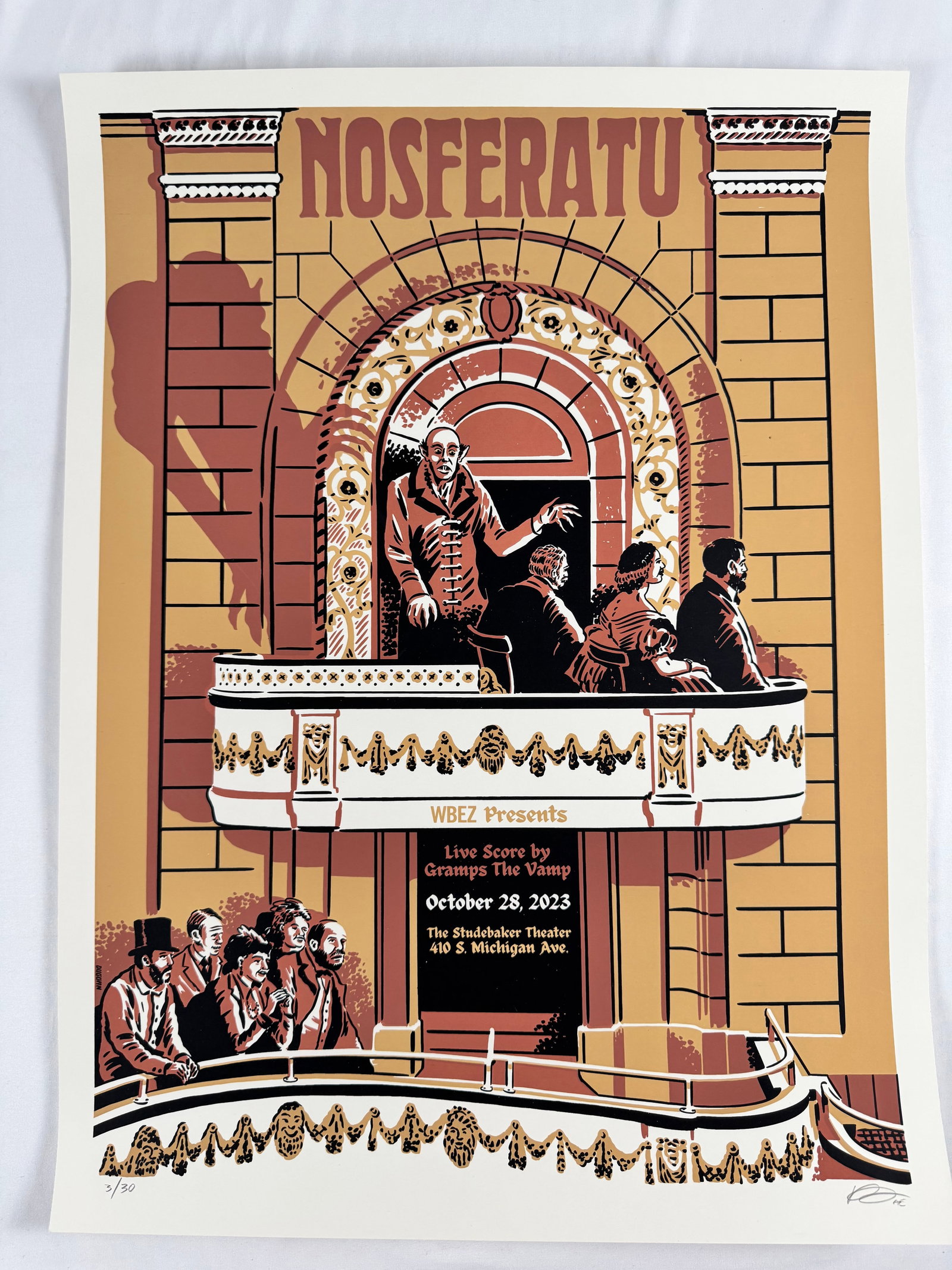 Nosferatu by Ryan Duggan 2023 Numbered 3/30 Signed Original Movie Poster Print: Nosferatu: A Symphony of Horror (German: Nosferatu – Eine Symphonie des Grauens) is a 1922 silent German Expressionist vampire film directed by F. W. Murnau from a screenplay by Henrik Galeen. It st