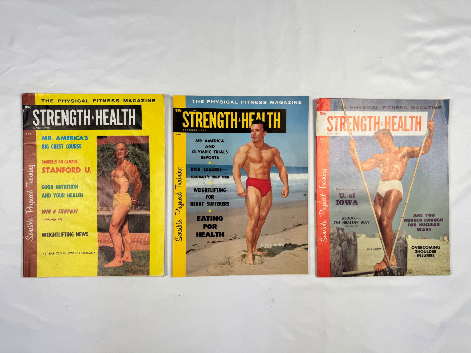 Lot of 3 Strength & Health Bodybuilding Magazines (1960) (1 of 4)