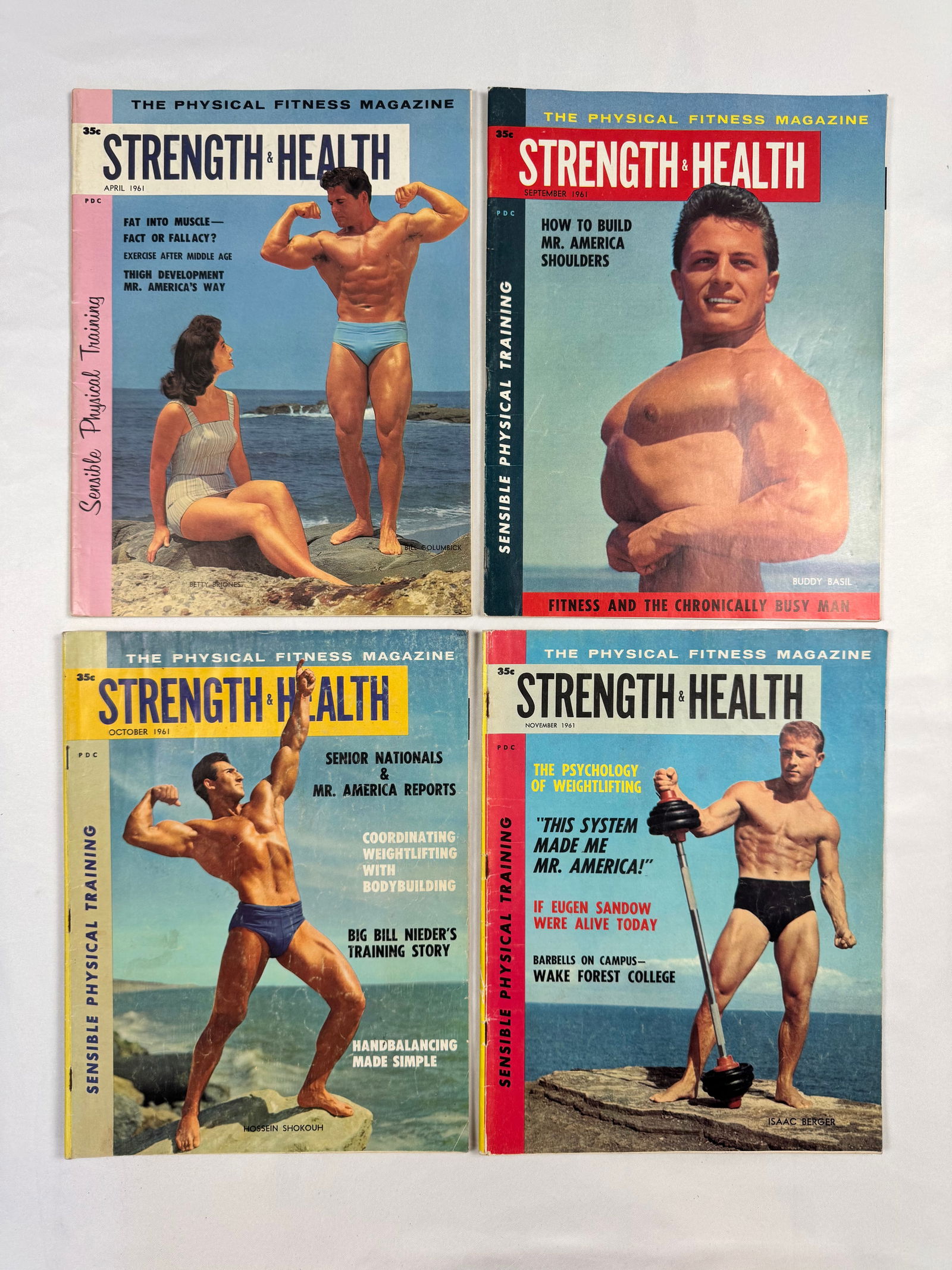 Lot of 4 Strength & Health Bodybuilding Magazines (1961) (1 of 5)