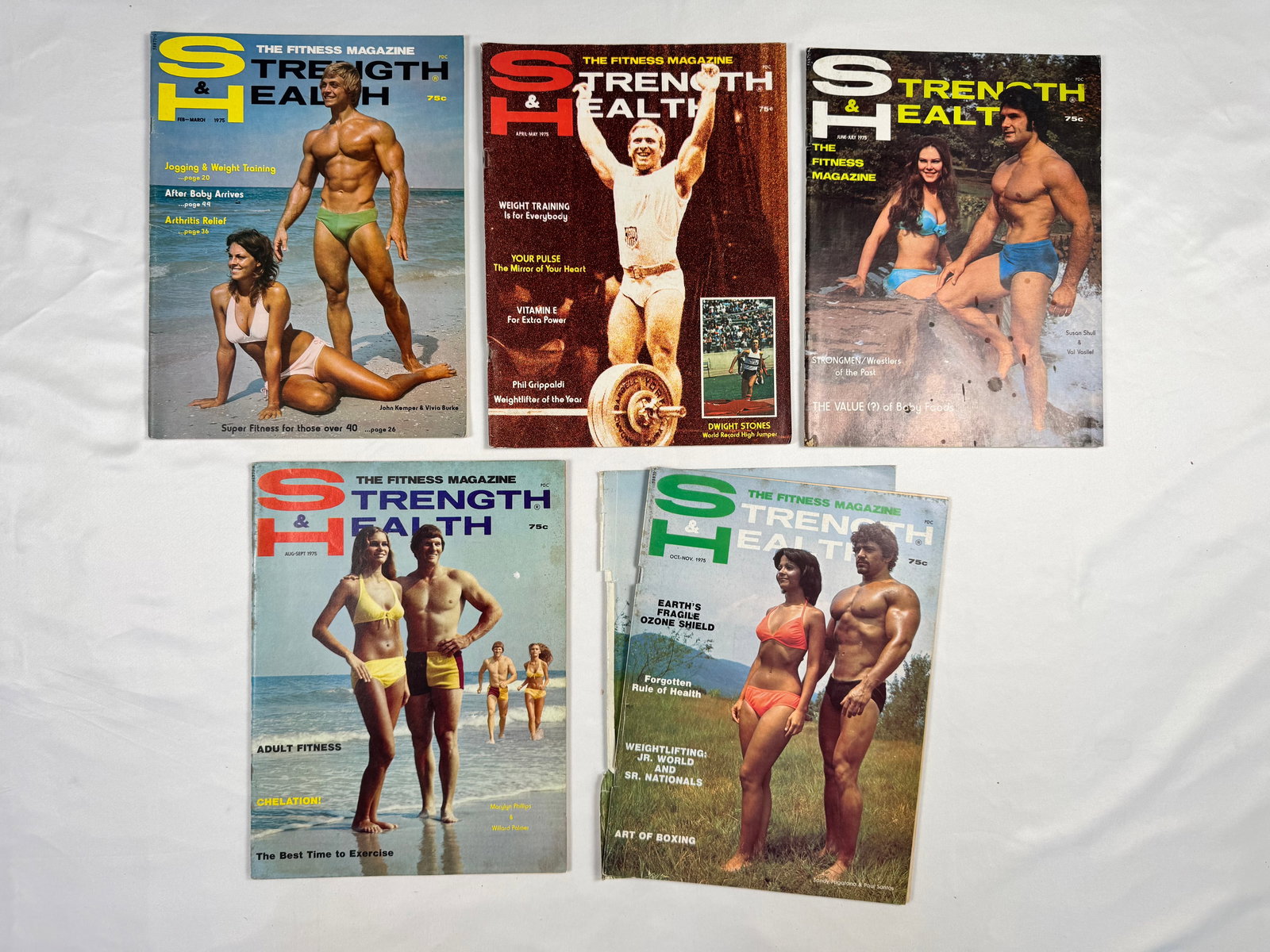 Lot of 5 Strength & Health Bodybuilding Magazines (1975) (1 of 6)