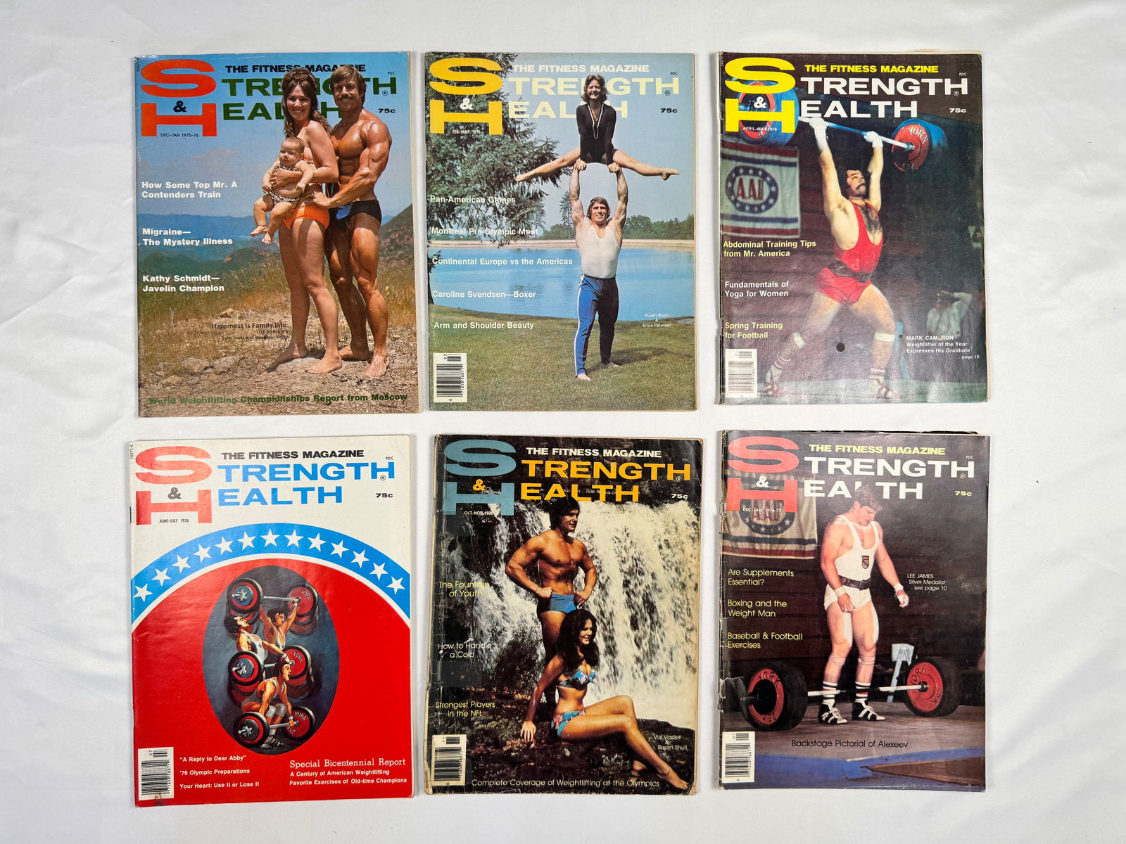 Lot of 9 Strength & Health Bodybuilding Magazines (1976) (1 of 7)