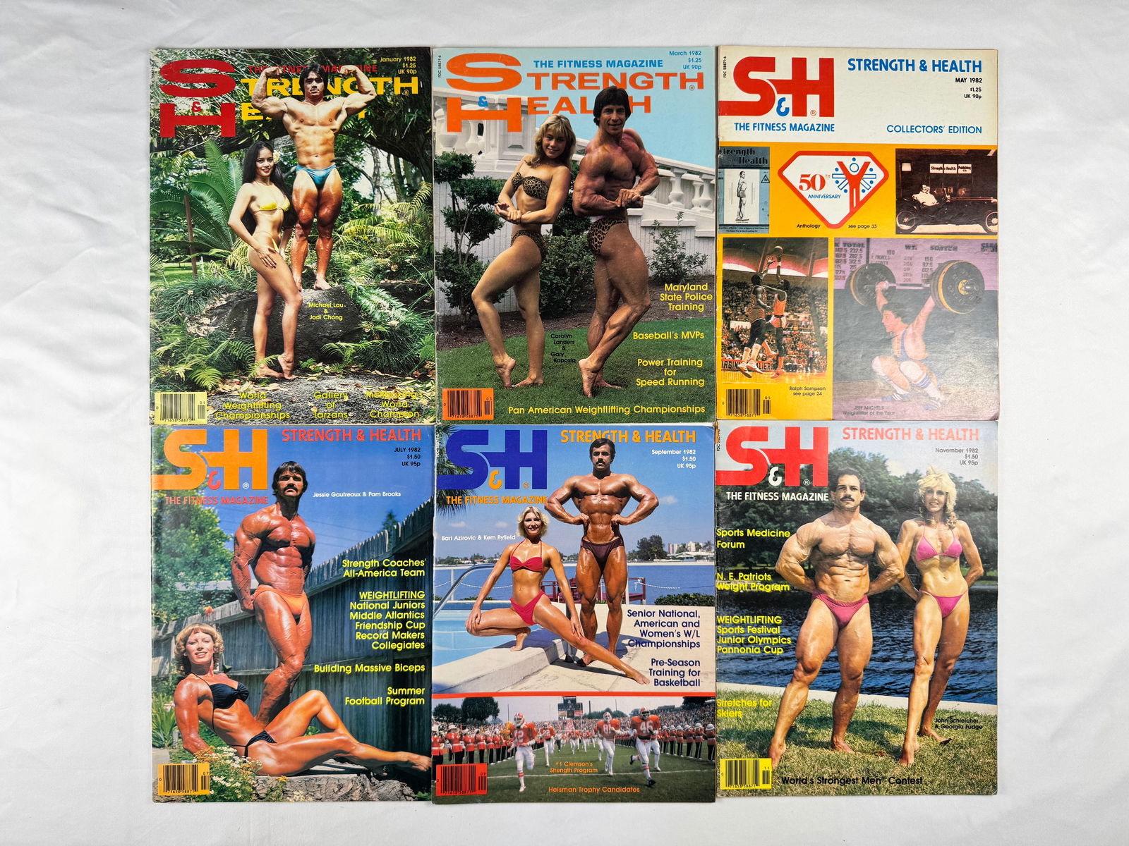 Lot of 6 Strength & Health Bodybuilding Magazines (1982) (1 of 7)