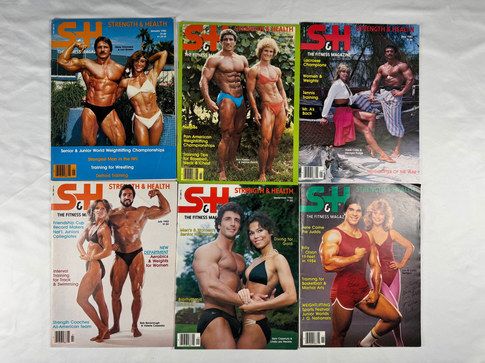 Lot of 6 Strength & Health Bodybuilding Magazines (1983) (1 of 7)
