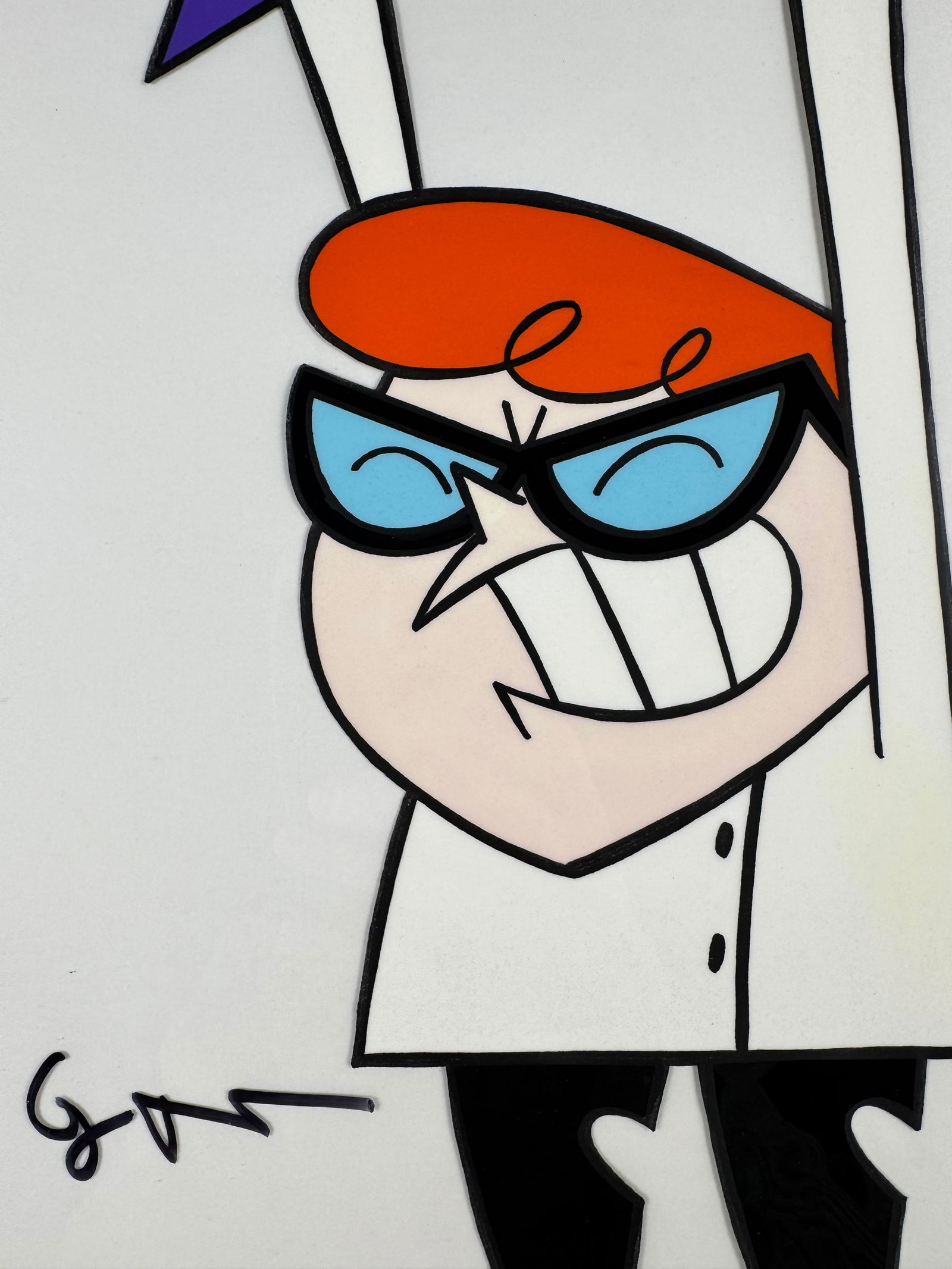 Dexter’s Laboratory Original Production Animation Cel Signed Genndy Tartakovsky Dexter TV Show: This original animation production cel depicts Dexter with arms raised from Dexter’s Laboratory. The cel is signed by Genndy Tartakovsky.