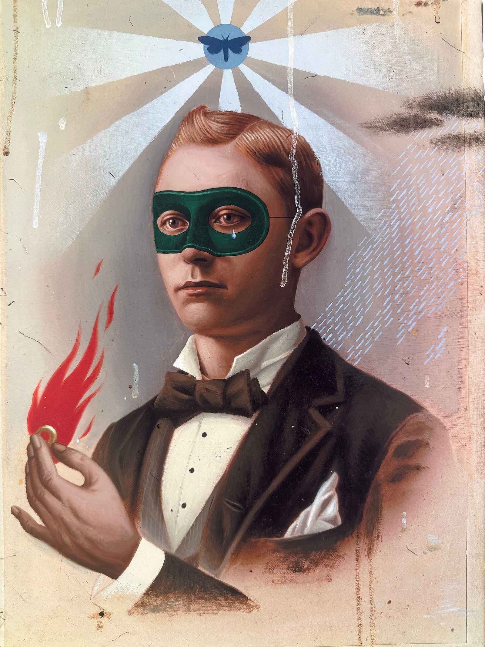 Alex Gross The True Origin of the Green Lantern Signed Lithograph "To Carol": Alex Gross, The True Origin of the Green Lantern. Lithograph, approximately 13 x 19 inches, often presented as an altered vintage photograph.