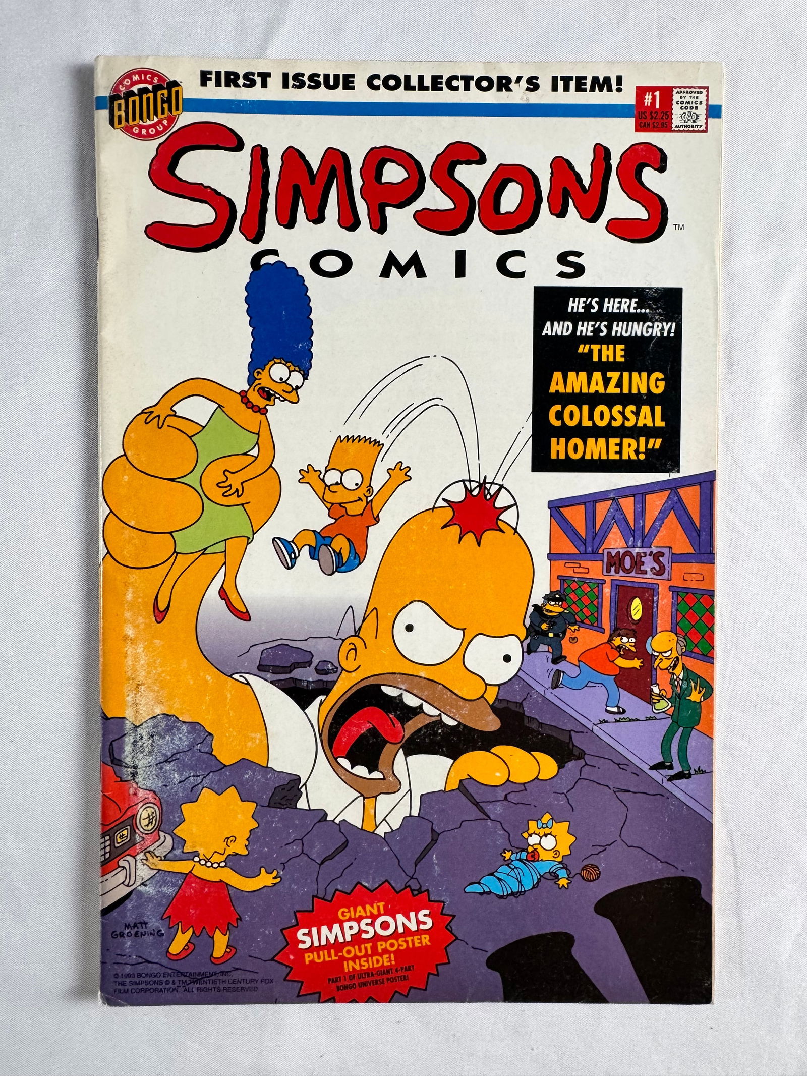 Simpsons Comics #1 Bongo 1993 First Issue Giant Pull-Out Poster (1 of 5)