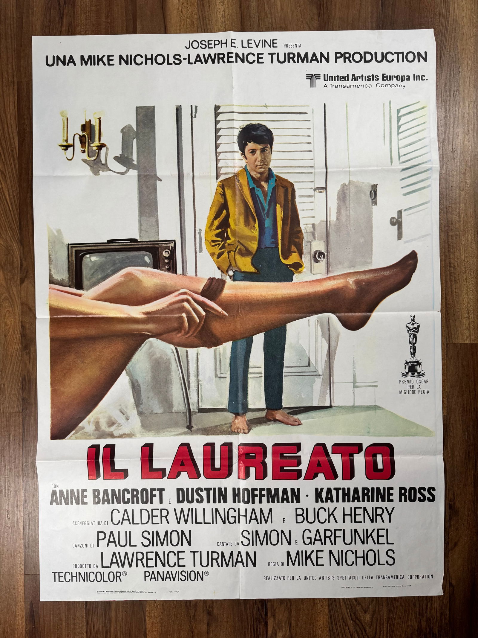 The Graduate 1968 Original RR70s 2 Fogli Italian 1P Movie Poster 39"x55" Mike Nichols Dustin Hoffman (1 of 6)
