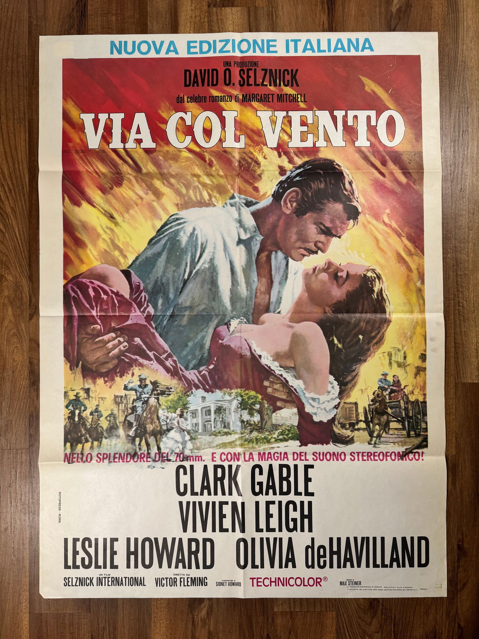 Gone with the Wind Original RR80s 2 Fogli Italian 1P Folded Movie Poster 39"x55" (1 of 5)