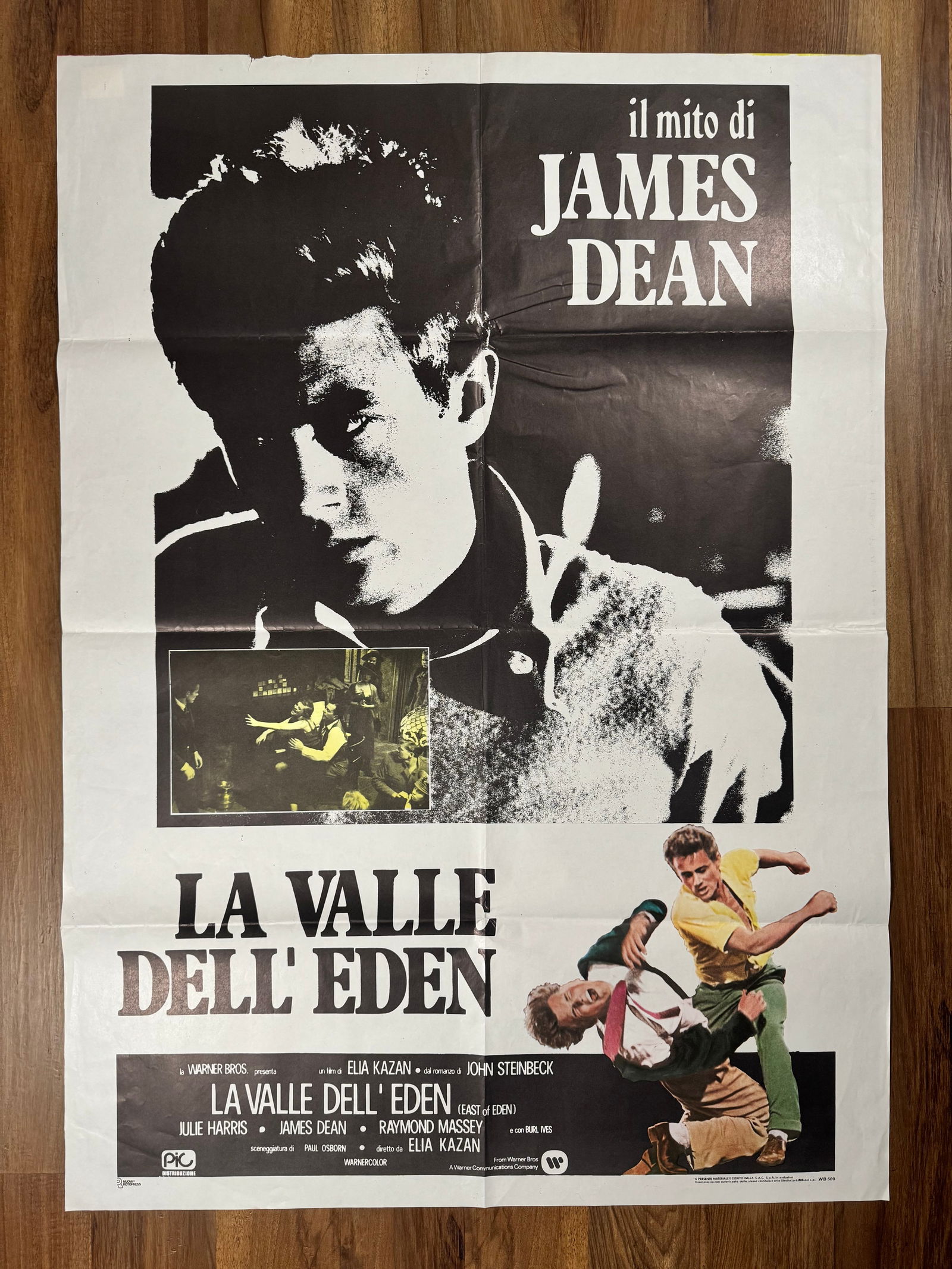 East of Eden Original RR80s 2 Fogli Italian 1P Folded Movie Poster James Dean 39"x55" (1 of 5)