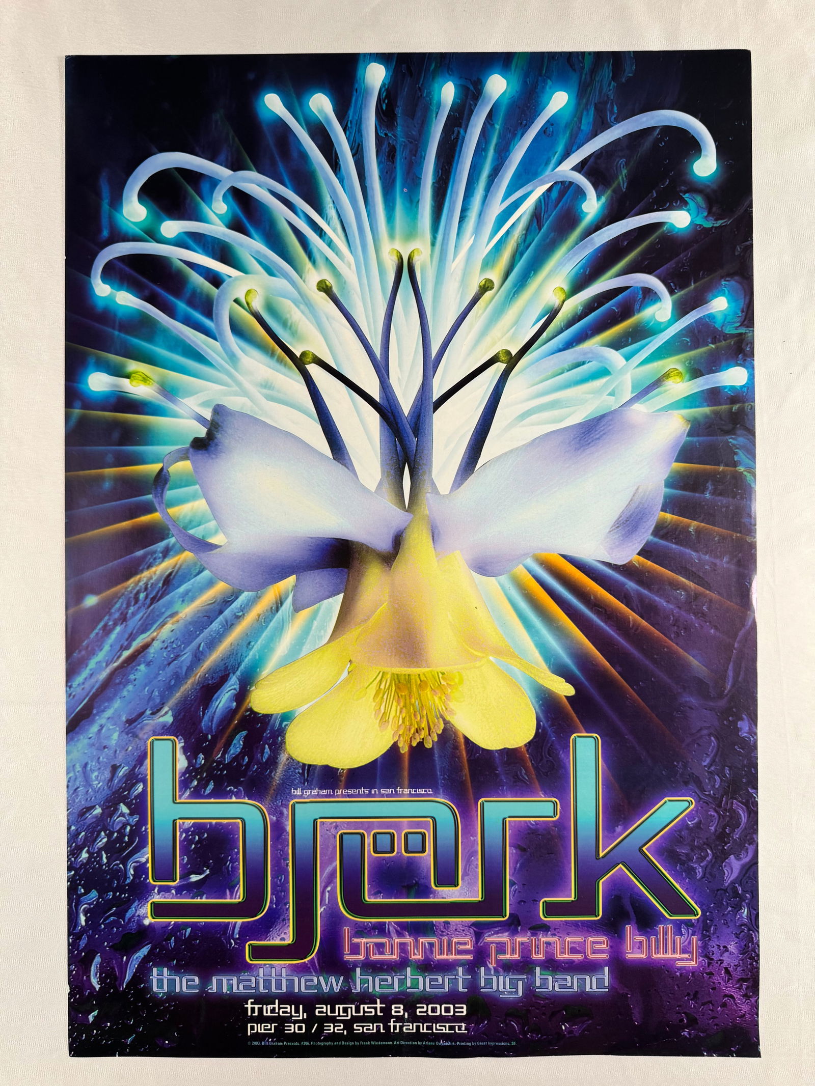 Bjork #306 Pier 30/32 Aug 8 2003 Poster Bill Graham Fillmore (1 of 3)