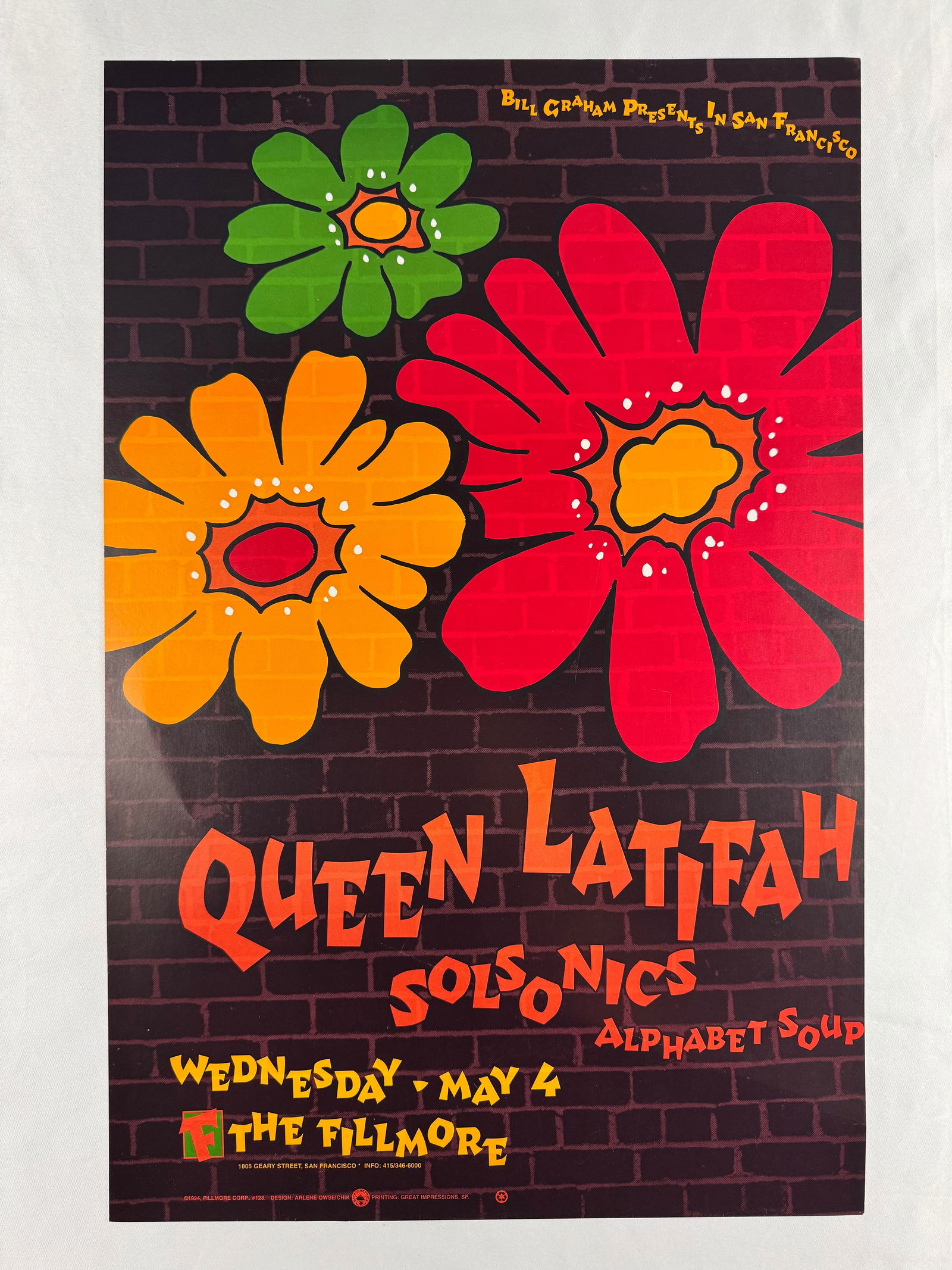 Queen Latifah #F128 May 4 Concert Poster Bill Graham Fillmore (1 of 4)