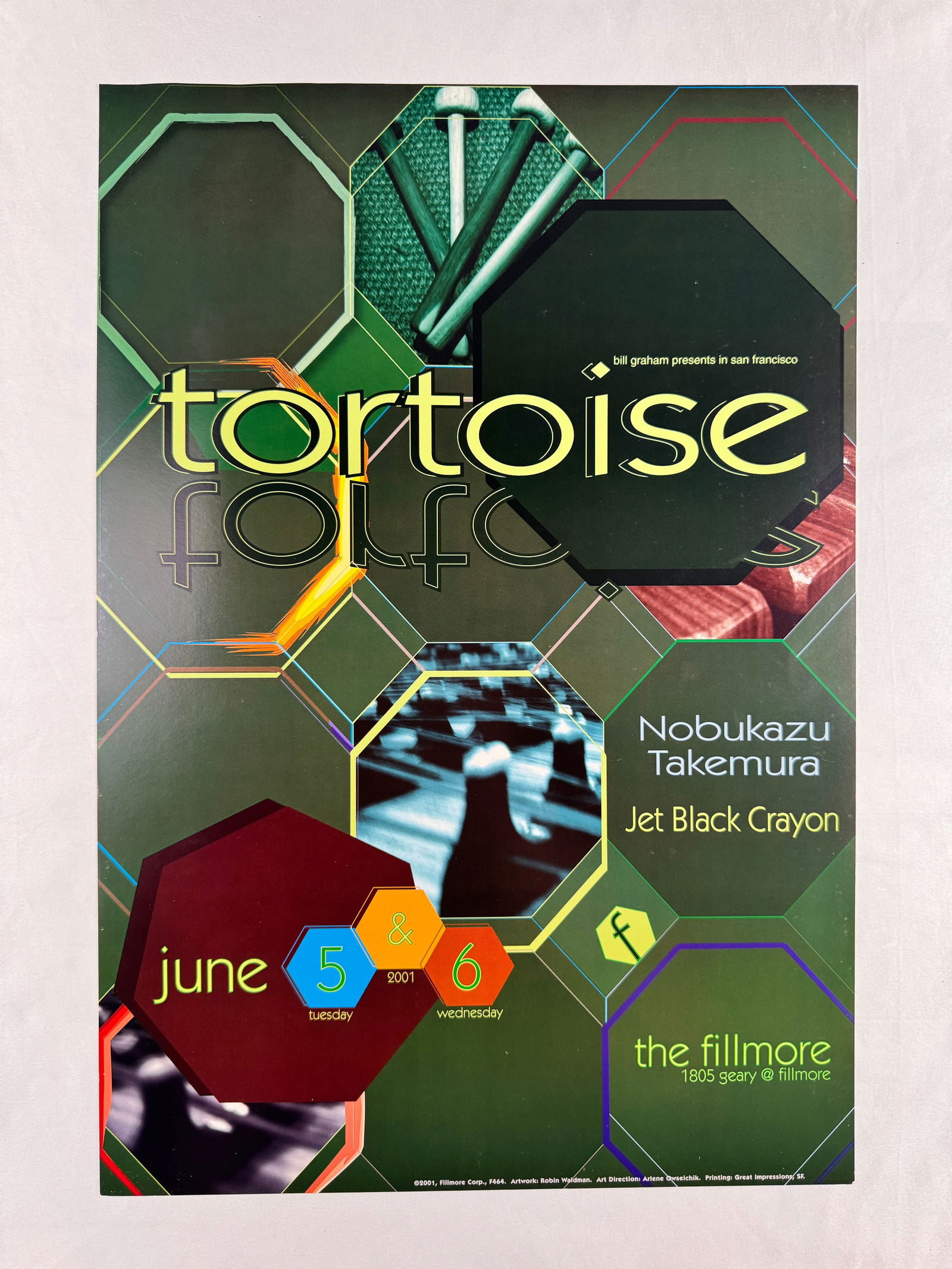 Tortoise Robin Waldman F644 June 5-6 2001 Bill Graham Fillmore Poster (1 of 5)
