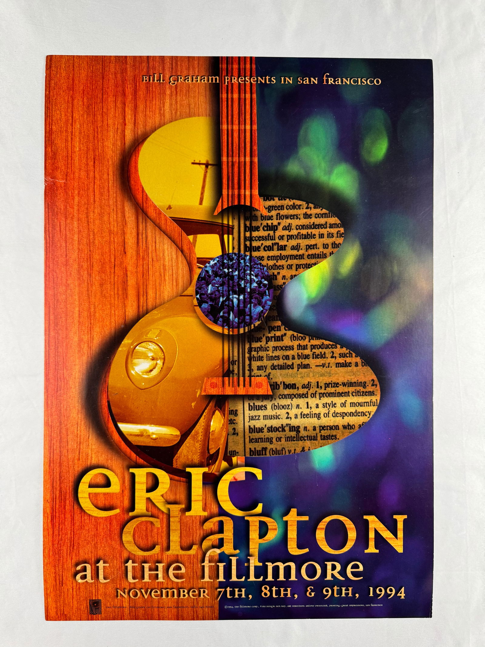Eric Clapton Rex Ray F808 Nov 7-9 1994 Bill Graham Fillmore Poster (1 of 4)