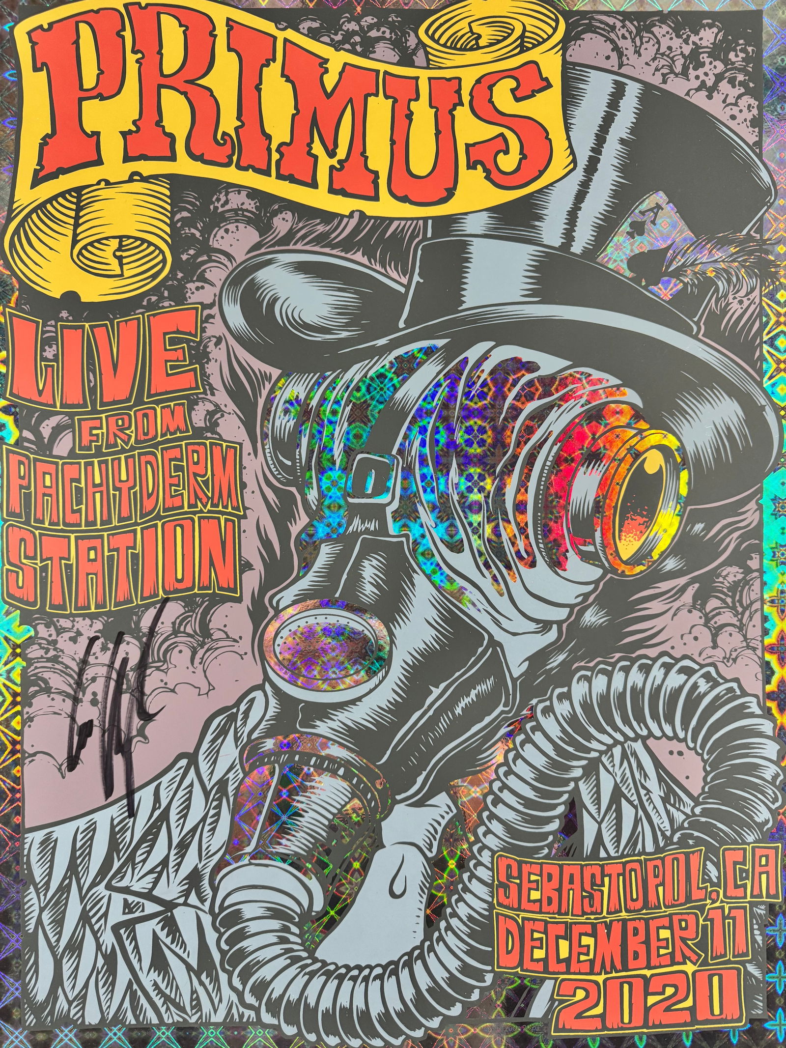 Primus Live From Pachyderm Station Signed by Reuben Rude 2020 Concert Poster (1 of 6)