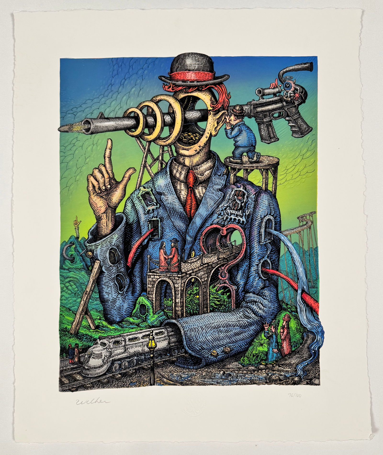 The Figurehead by David Welker Signed Numbered 76/100 Embossed Print: The Figurehead art print by David Welker. Signed, embossed, and numbered 76/100.