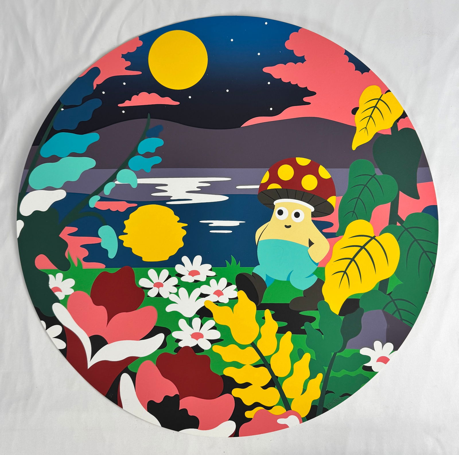 Dabs Myla Signed Artist Proof AP Round Circular Print Edition 24" x 24" in (1 of 6)