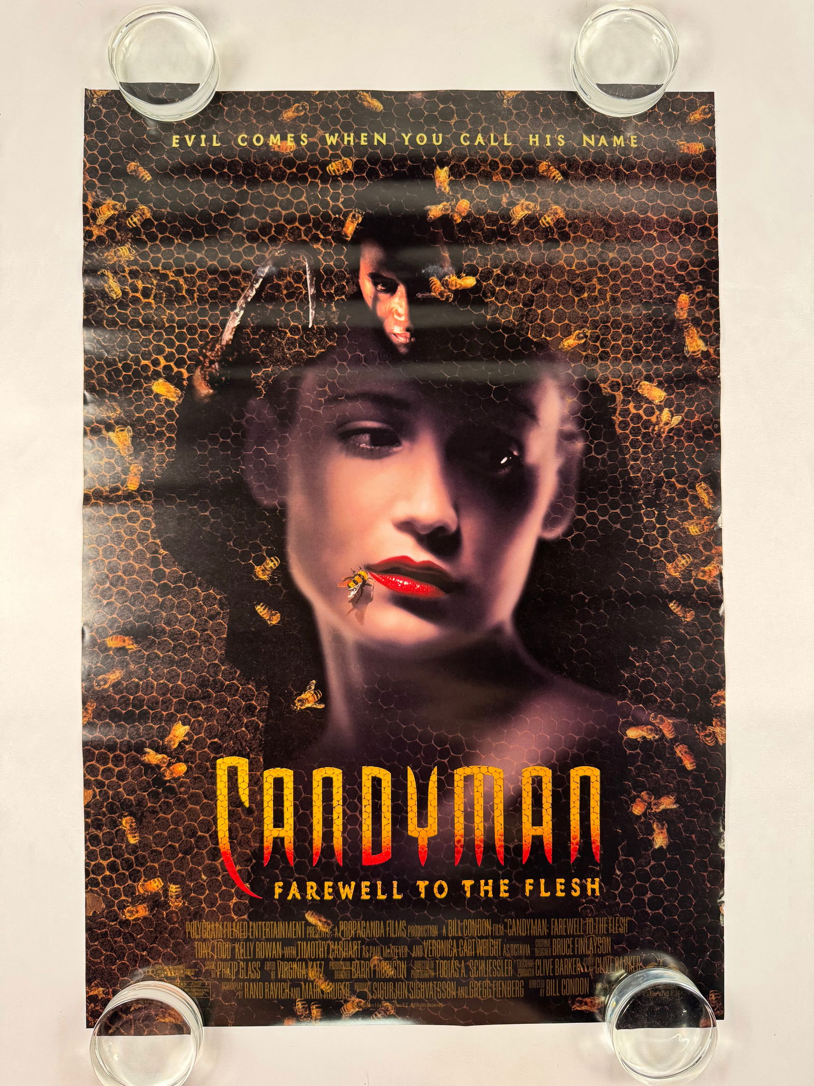 Candyman 1992 Farewell to the Flesh 1995 Promo Poster DSS Poster: A small theatrical re-release poster for Candyman on one side and Candyman: Farewell to the Flesh on the other.