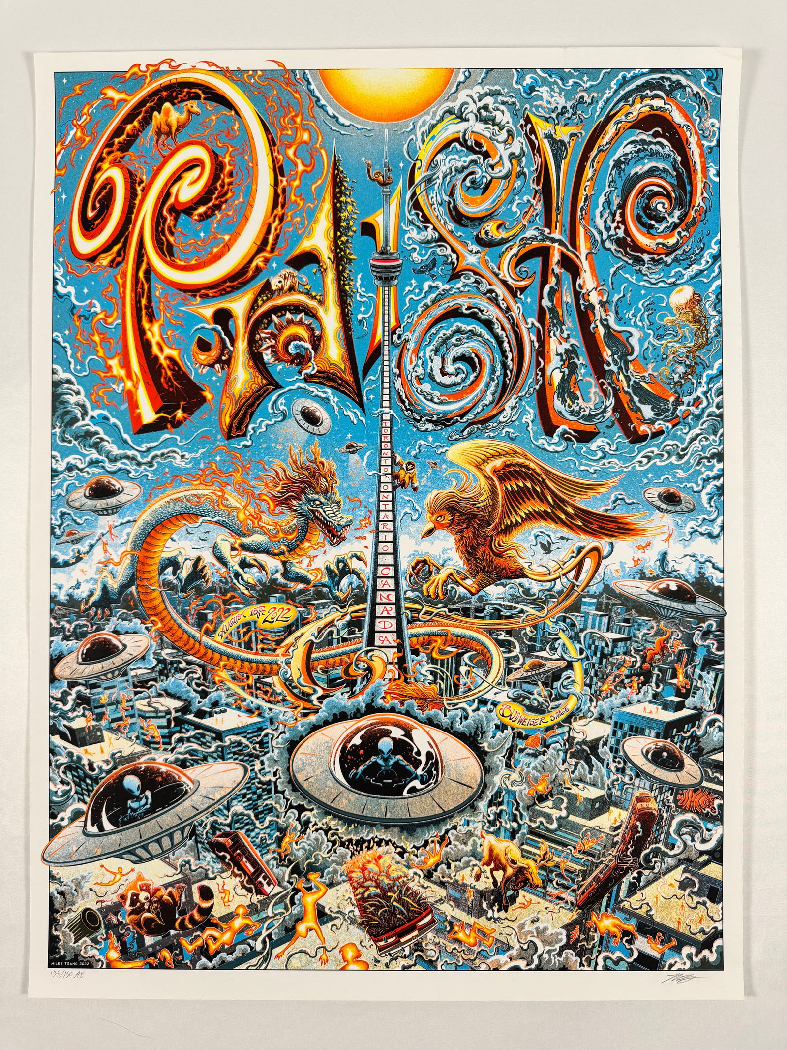 Phish Toronto Aug 10 2022 Miles Tsang Signed 135/150 AE Poster (1 of 5)