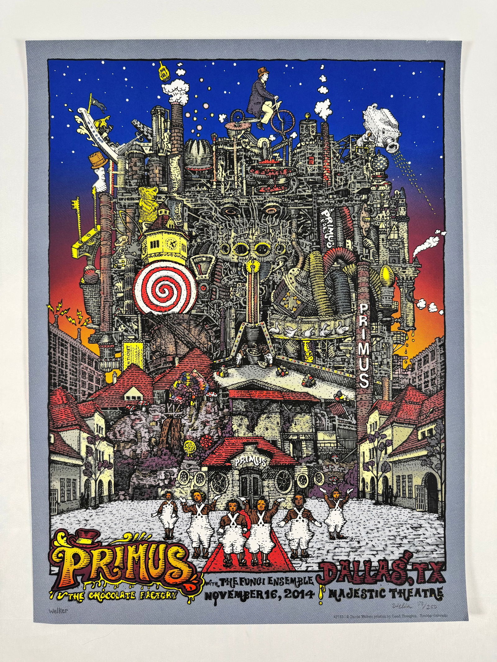 Primus Chocolate Factory by David Welker Dallas 2014 Signed 23/250 Foil Poster (1 of 5)