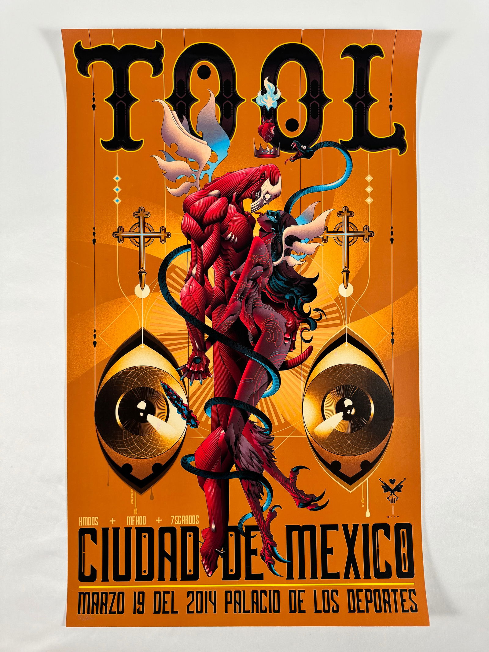 Tool Mexico City Mar 19 2014 Alex Arizmendi 23/500 Gold Poster (1 of 5)