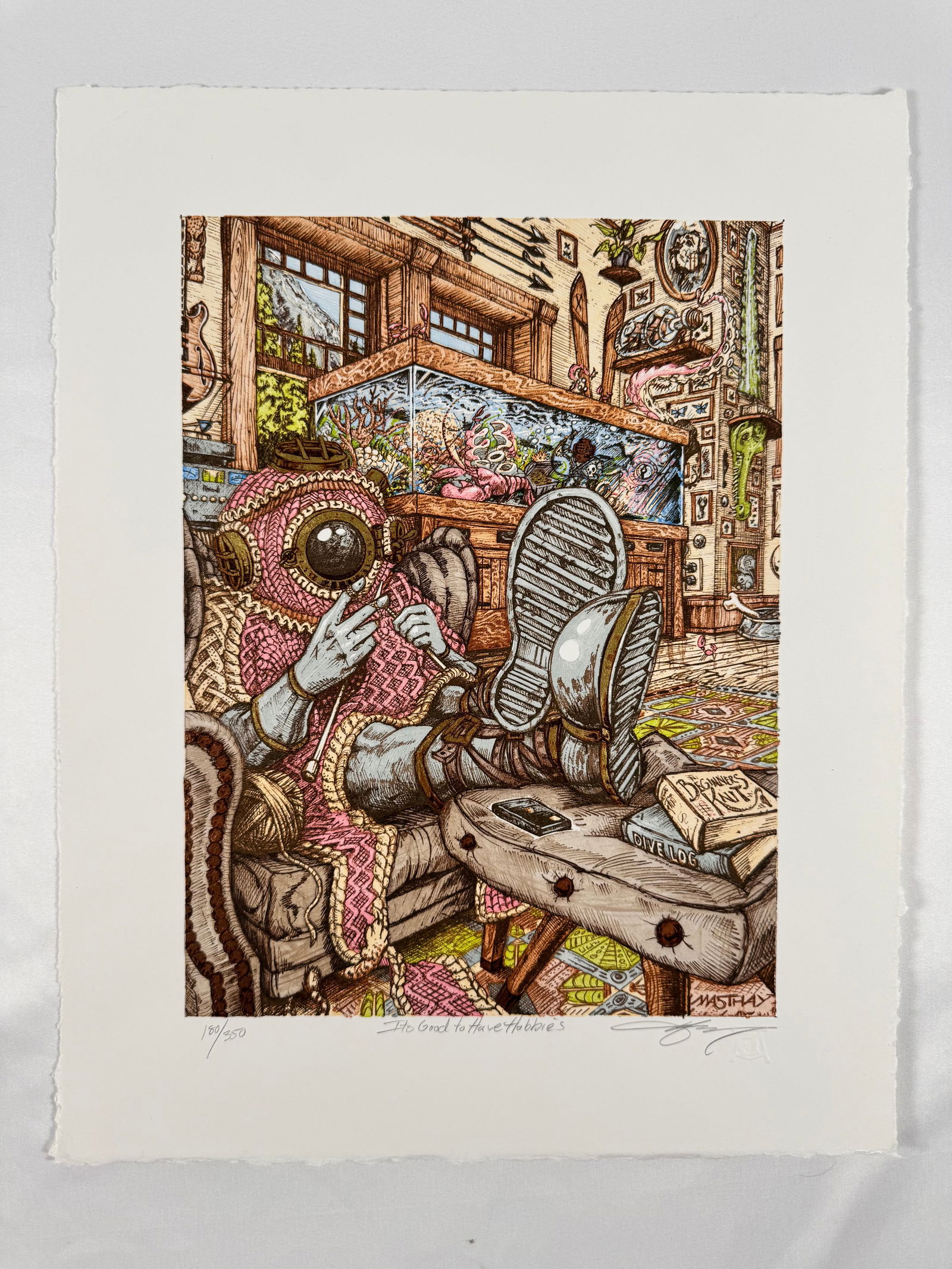 Good to Have Hobbies by AJ Masthay Signed Numbered 180 of 350 Print: Good to Have Hobbies art print by AJ Masthay. Signed, embossed, and numbered 180/350 with deckled edges.