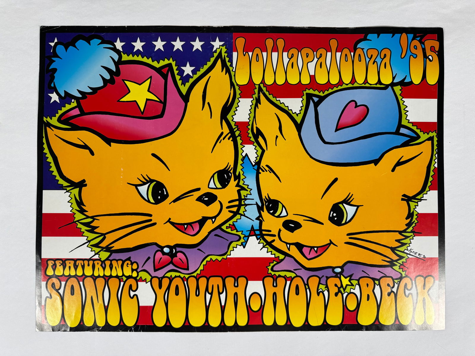 Lollapalooza 1995 Sonic Youth Hole Beck Original Vintage Concert Poster (1 of 8)