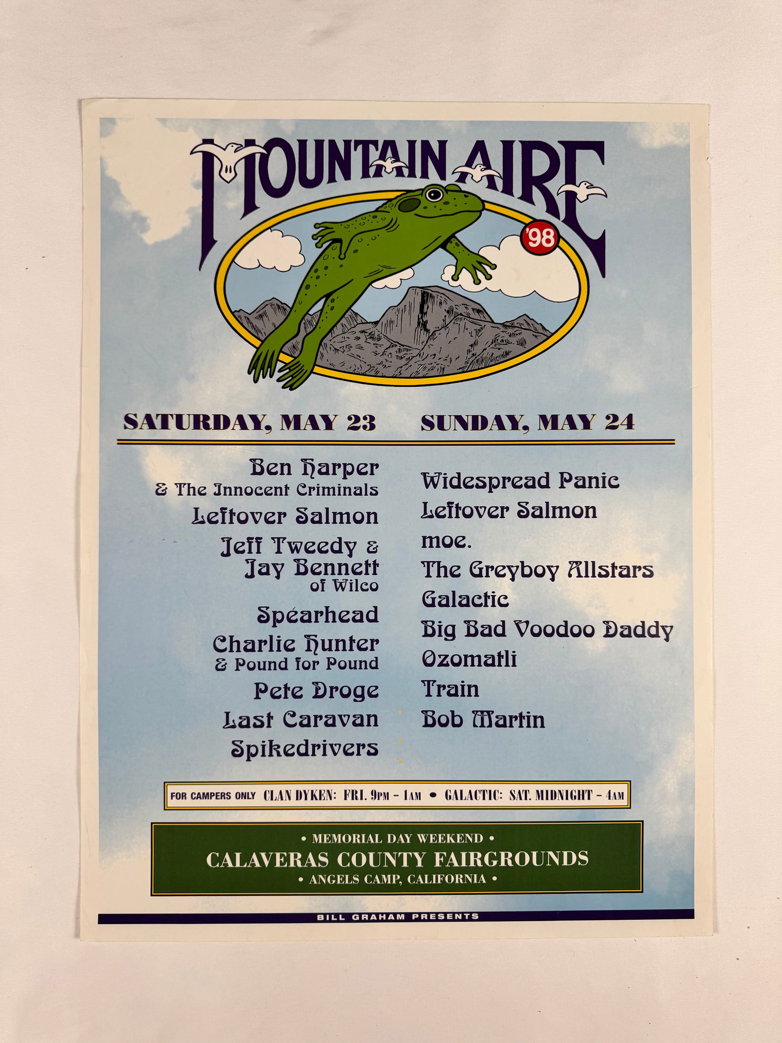 Mountain Aire Festival 1998 by Bill Graham Ben Harper Widespread Panic (1 of 3)